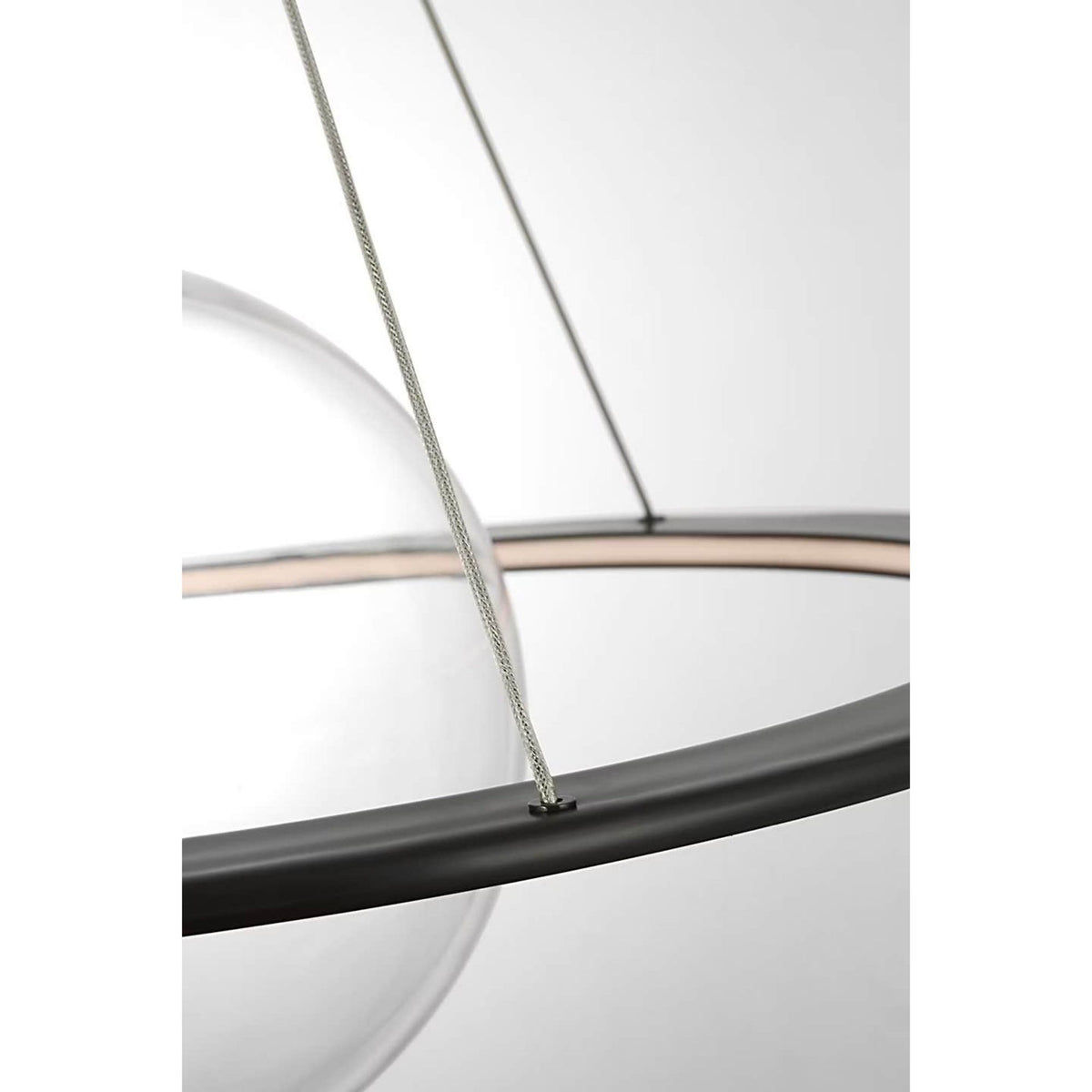 Barbara Barry Cosmos 28" Ring and Orb Chandelier in Bronze with Clear Glass W27.5"