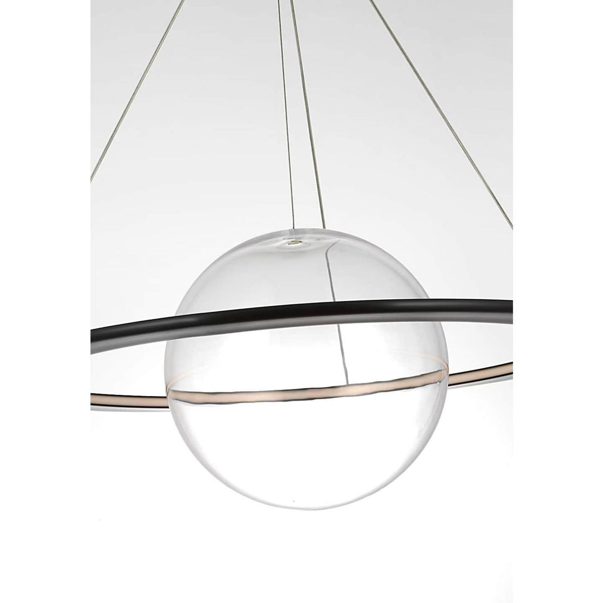 Barbara Barry Cosmos 28" Ring and Orb Chandelier in Bronze with Clear Glass W27.5"