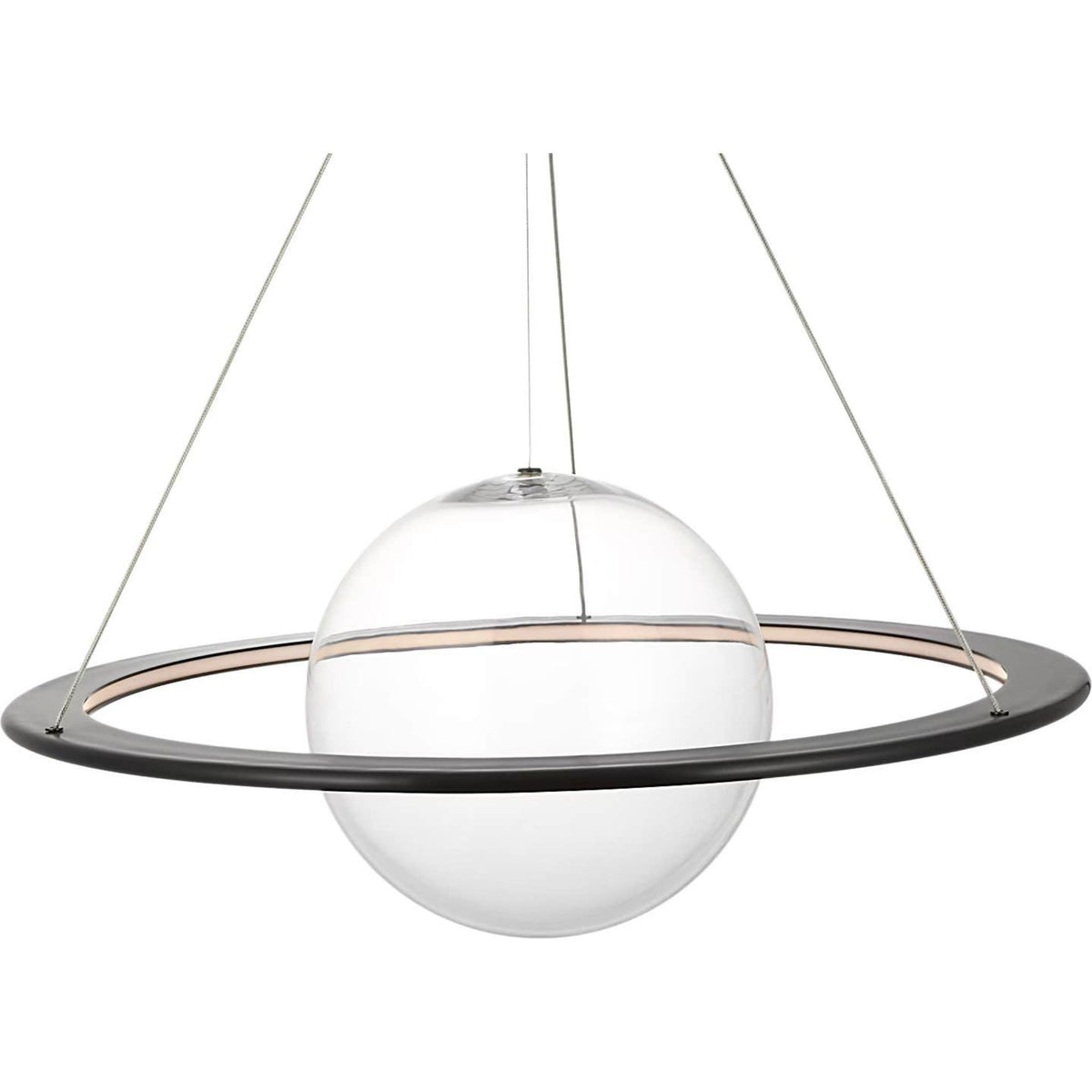 Barbara Barry Cosmos 28" Ring and Orb Chandelier in Bronze with Clear Glass W27.5"