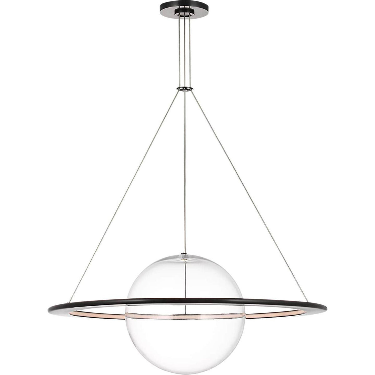 Barbara Barry Cosmos 28" Ring and Orb Chandelier in Bronze with Clear Glass W27.5"