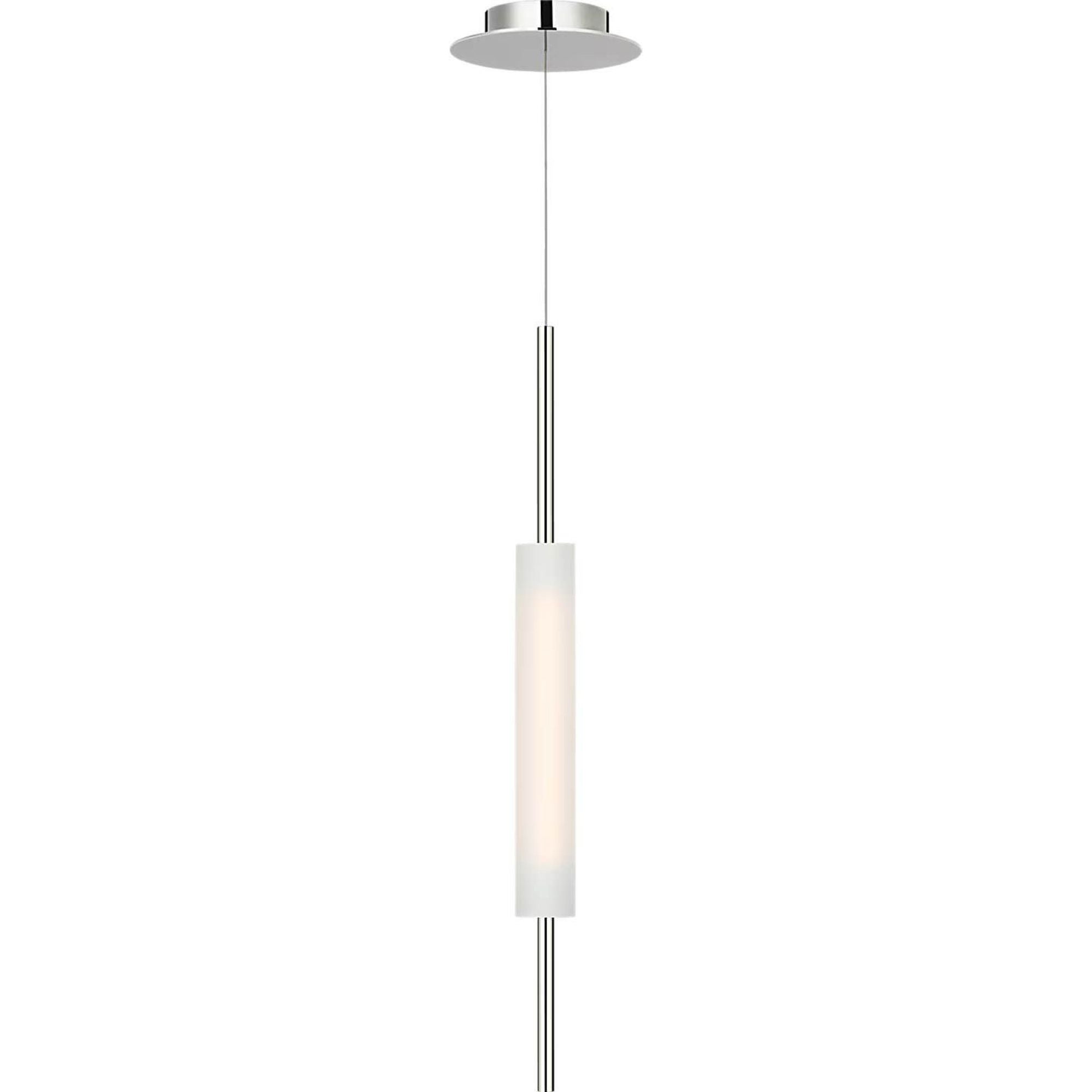 Barbara Barry Windchime 3" Single Pendant in Polished Nickel with Soft Etched Glass W2.5"