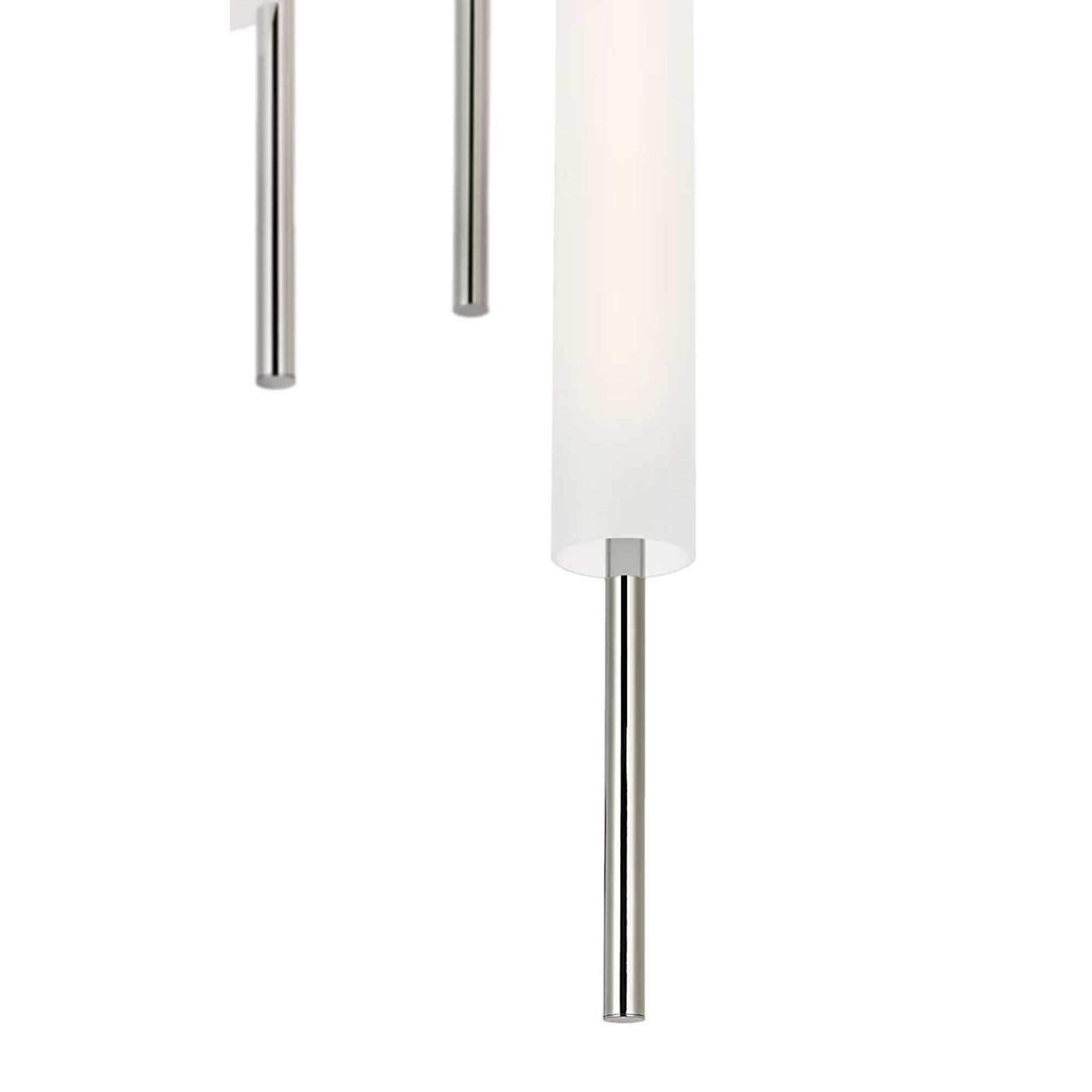 Barbara Barry Windchime 12" 3 Light Chandelier in Polished Nickel with Soft Etched Glass W11.25"