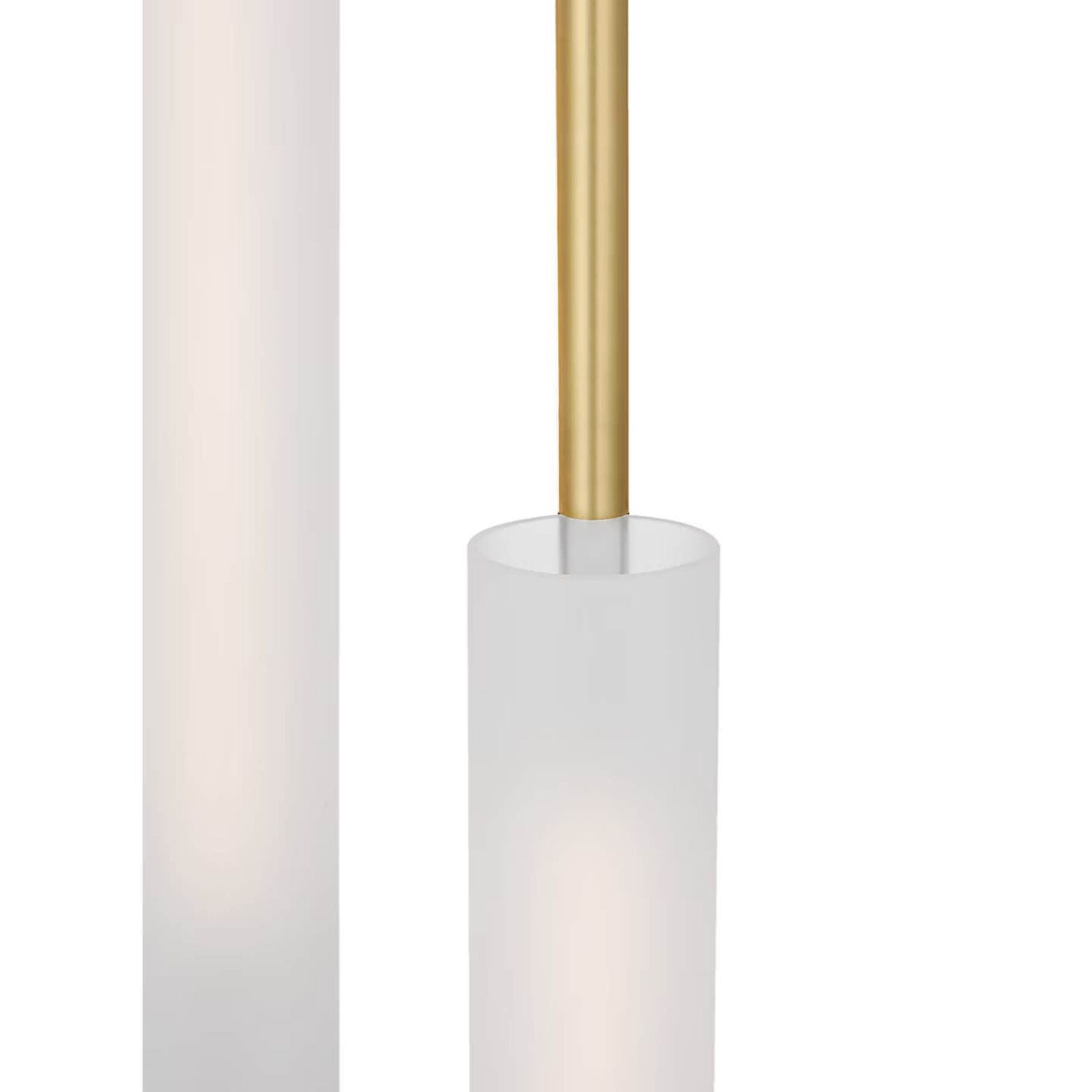 Barbara Barry Windchime 12" 3 Light Chandelier in Soft Brass with Soft Etched Glass W11.25"
