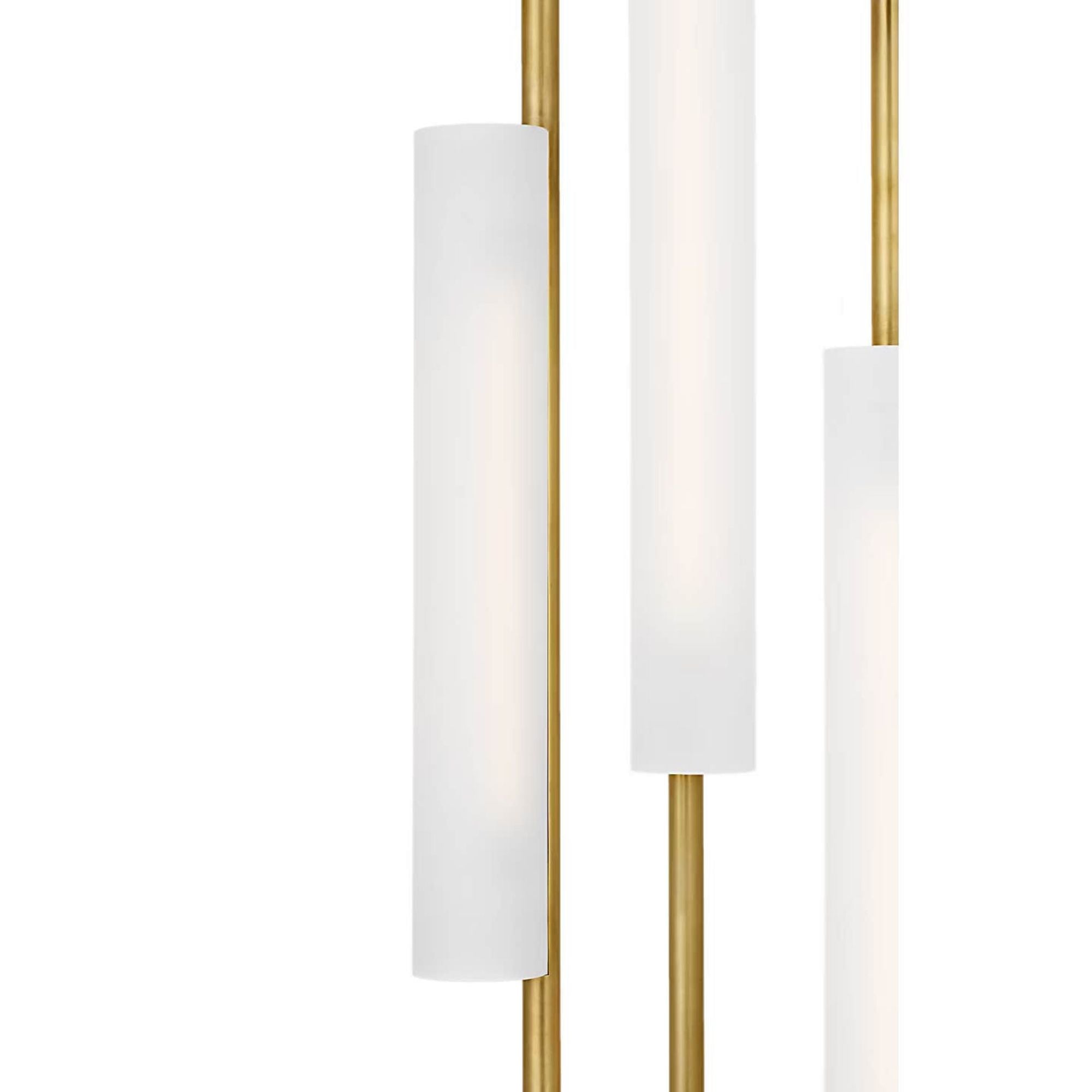 Barbara Barry Windchime 12" 3 Light Chandelier in Soft Brass with Soft Etched Glass W11.25"