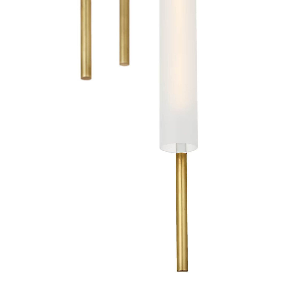 Barbara Barry Windchime 12" 3 Light Chandelier in Soft Brass with Soft Etched Glass W11.25"