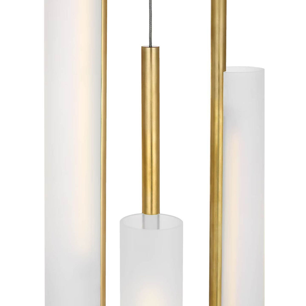 Barbara Barry Windchime 17" 5 Light Chandelier in Soft Brass with Soft Etched Glass W17.25"