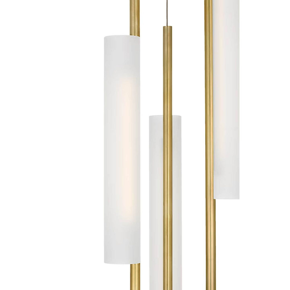Barbara Barry Windchime 17" 5 Light Chandelier in Soft Brass with Soft Etched Glass W17.25"
