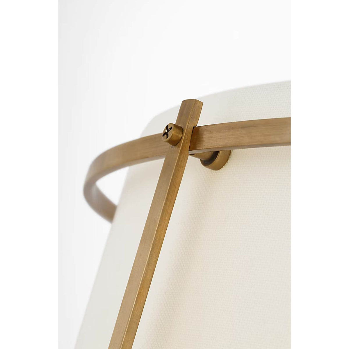 Carrier and Company Callaway 18" Flush Mount in Hand-Rubbed Antique Brass with Linen Shade and Frosted Acrylic W17.25" x H6.5"