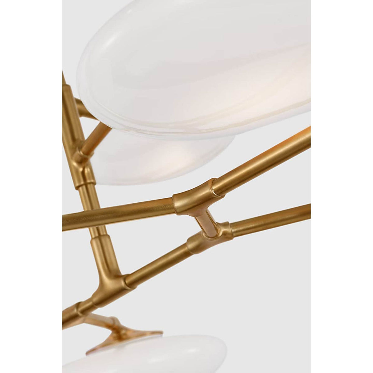 Champalimaud Brindille Extra Large Two Tier Chandelier in Soft Brass with White Glass W65"