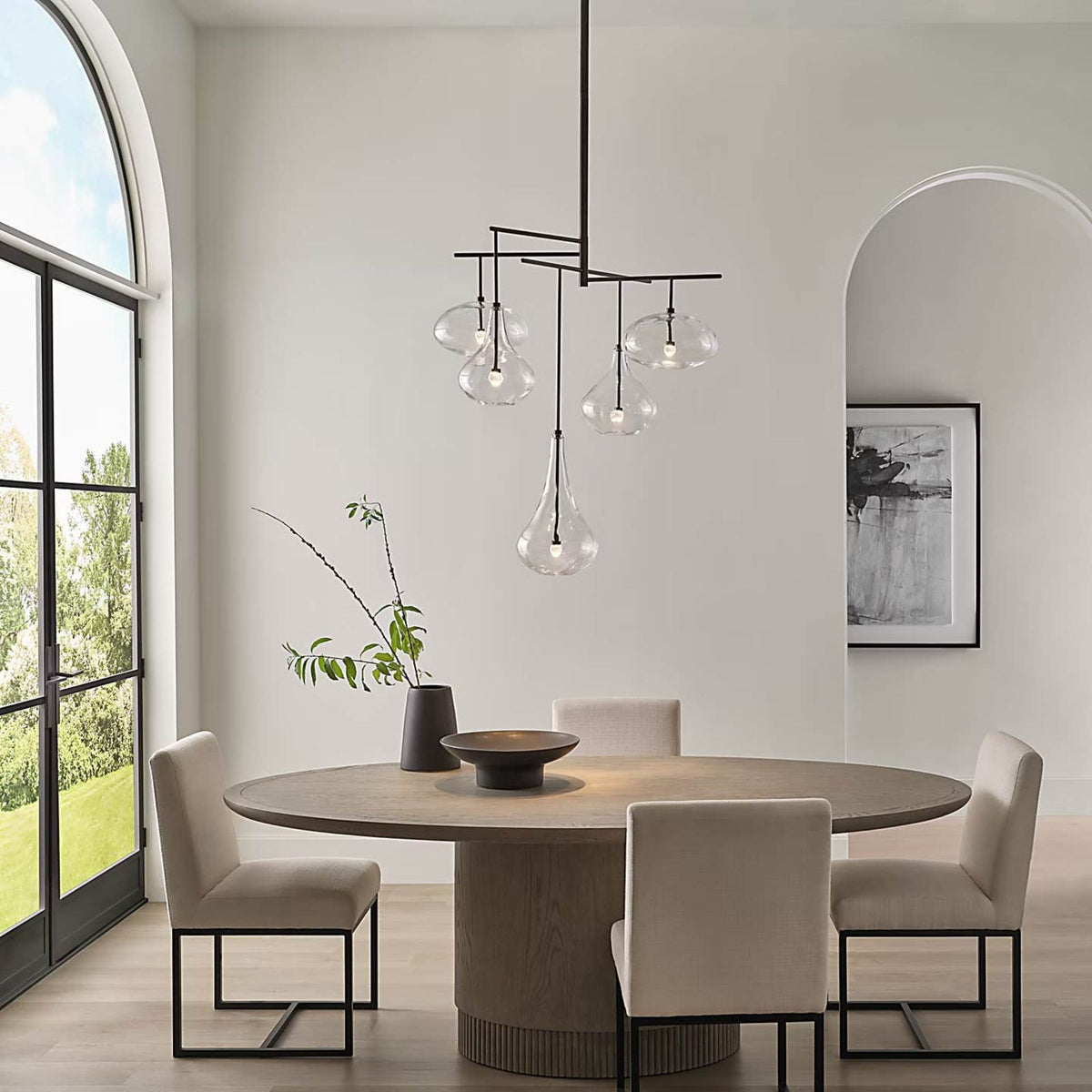 Champalimaud Lomme XL Chandelier in Gun Metal with Clear Glass W38.25"