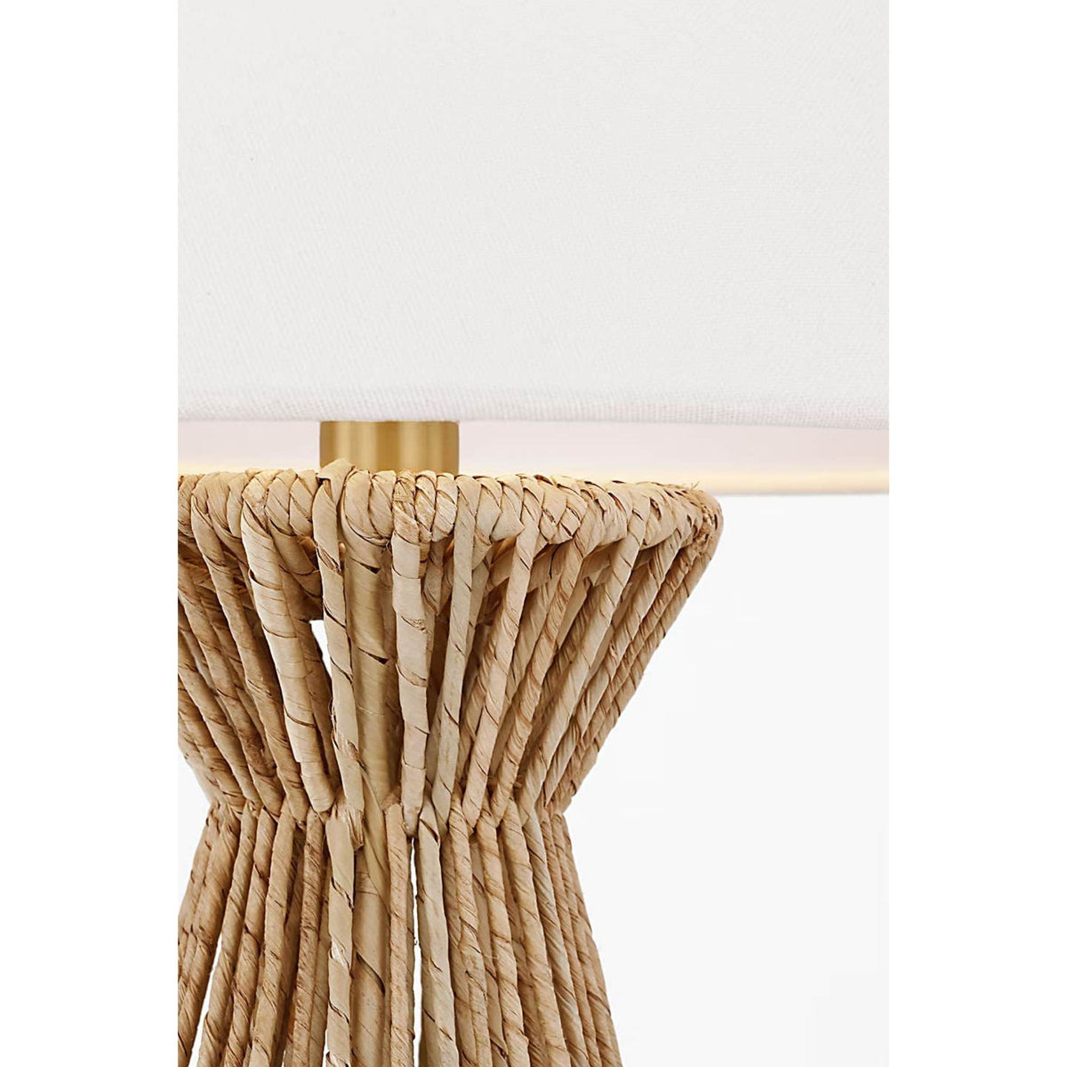 Chapman & Myers Antigua 15" Cordless Accent Lamp in Natural Abaca with Linen Shade W10" x H14.75"