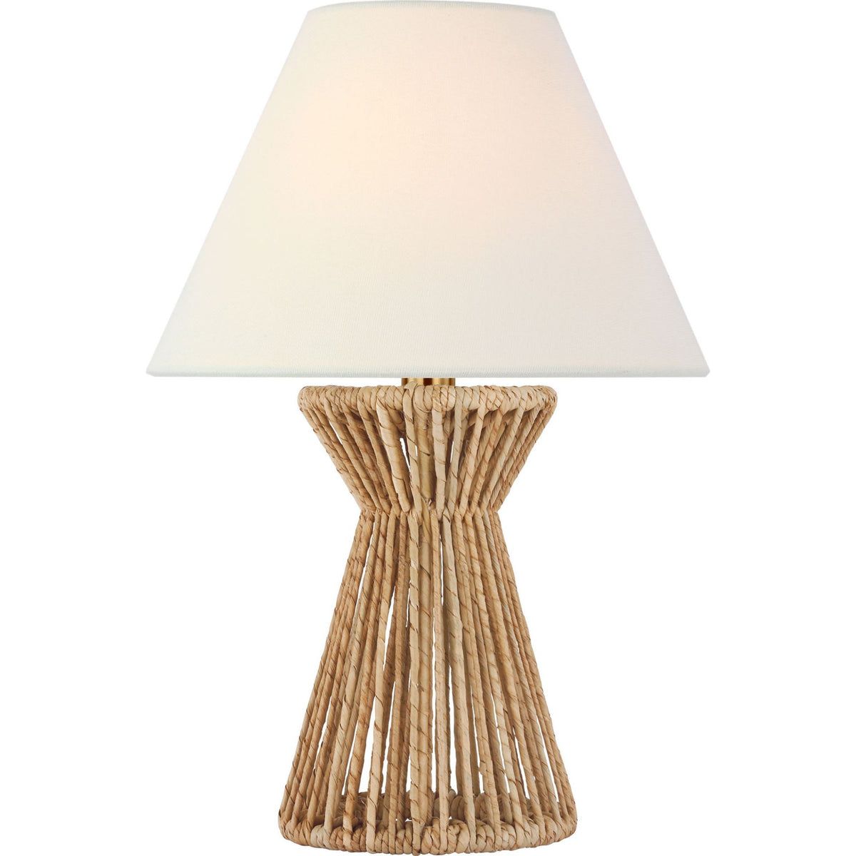 Chapman & Myers Antigua 15" Cordless Accent Lamp in Natural Abaca with Linen Shade W10" x H14.75"