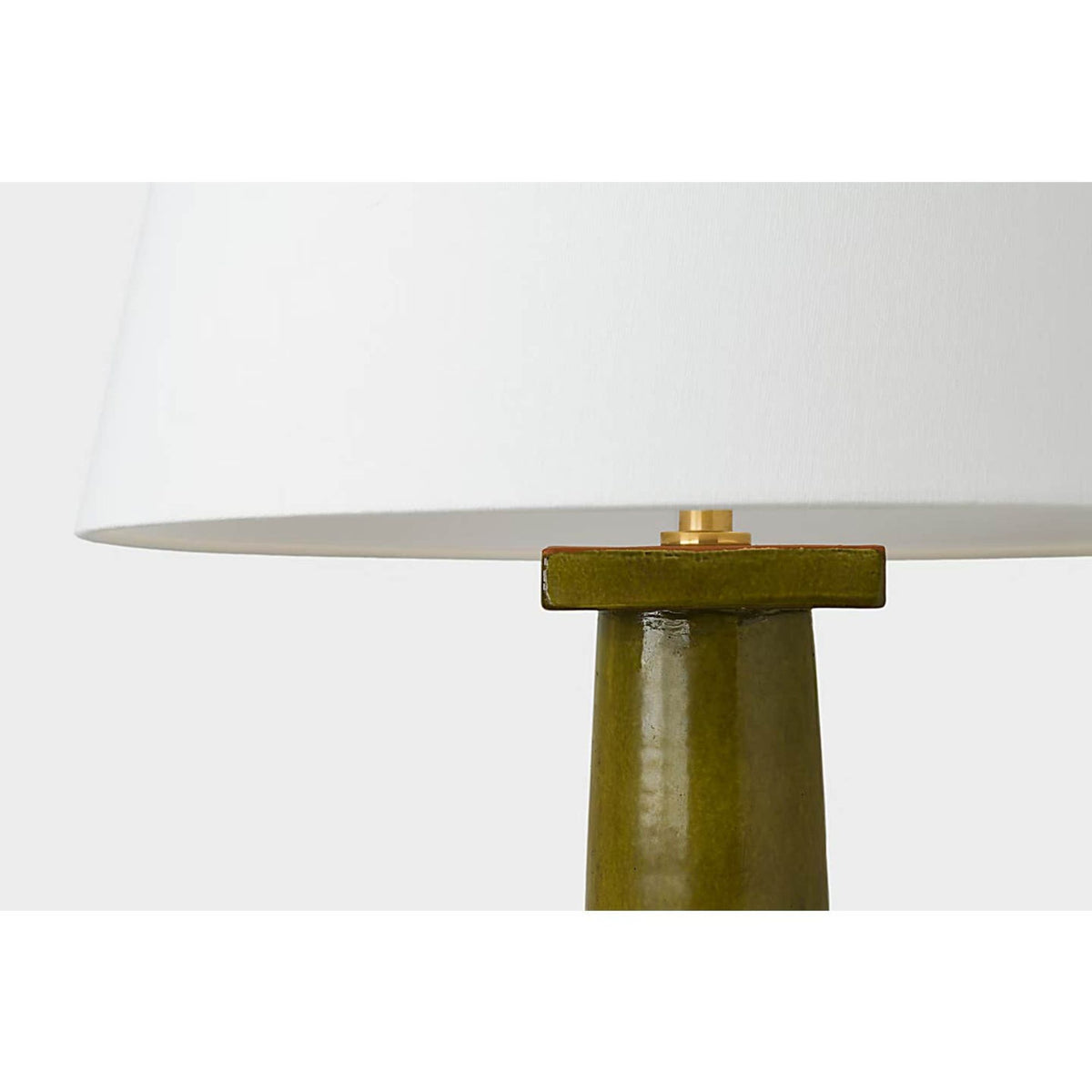 Chapman & Myers Colonne Large Balustrade Table Lamp in Moss Green with Linen Shade W17" x H27.75"