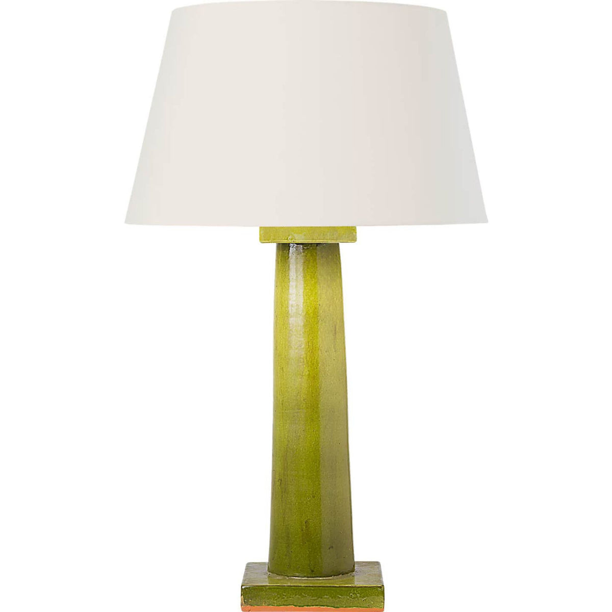 Chapman & Myers Colonne Large Balustrade Table Lamp in Moss Green with Linen Shade W17" x H27.75"