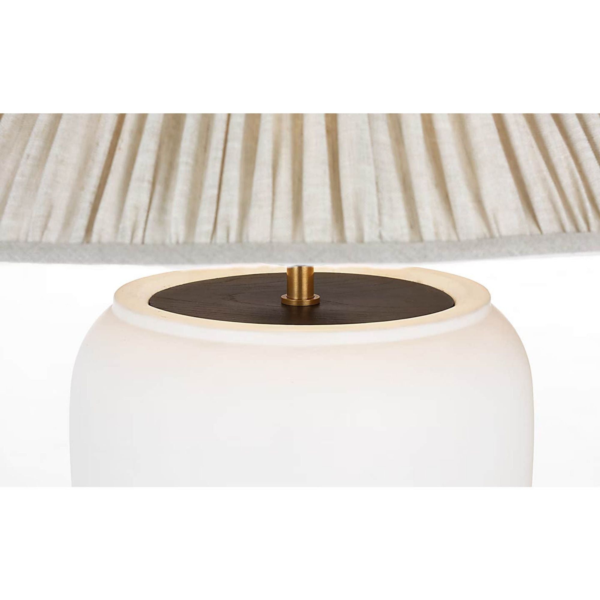 Chapman & Myers Anwen 23" Cordless Table Lamp in Chantilly with Natural Linen Pleated Shade W20.5" x H23"