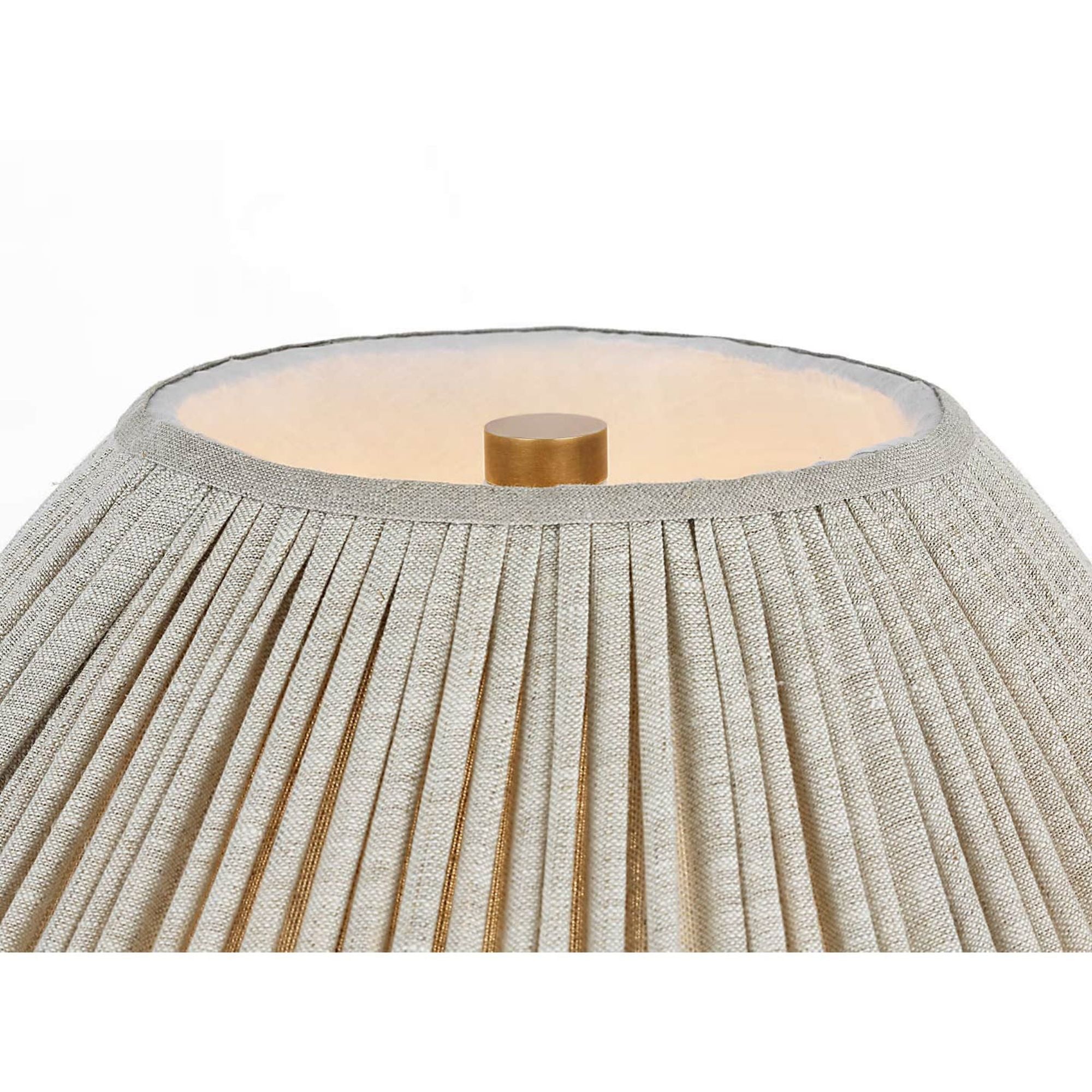 Chapman & Myers Anwen 23" Cordless Table Lamp in Chantilly with Natural Linen Pleated Shade W20.5" x H23"