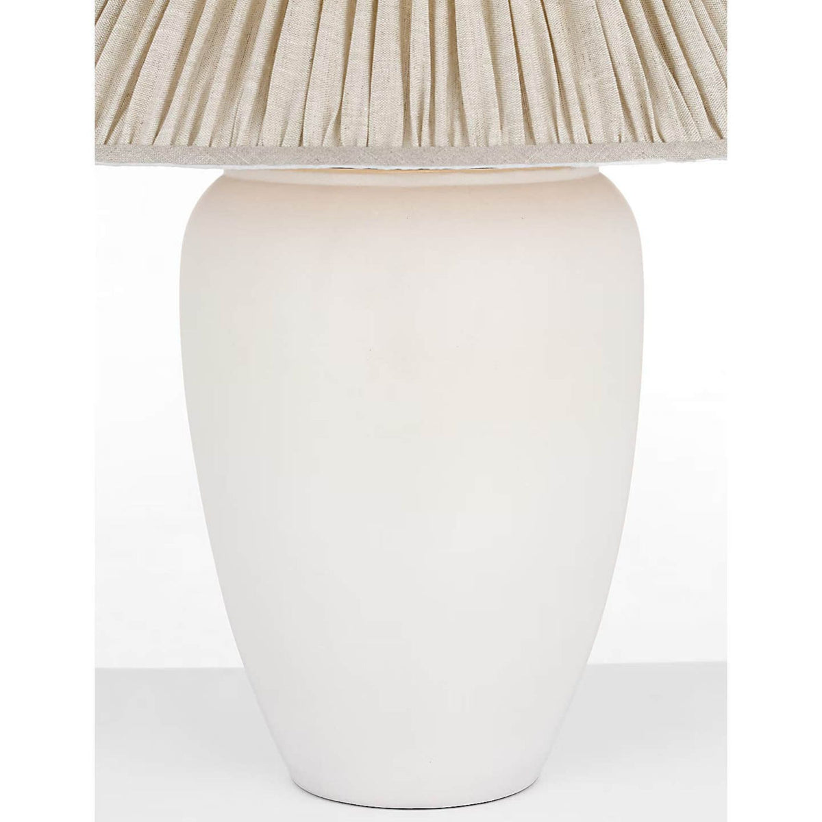Chapman & Myers Anwen 23" Cordless Table Lamp in Chantilly with Natural Linen Pleated Shade W20.5" x H23"