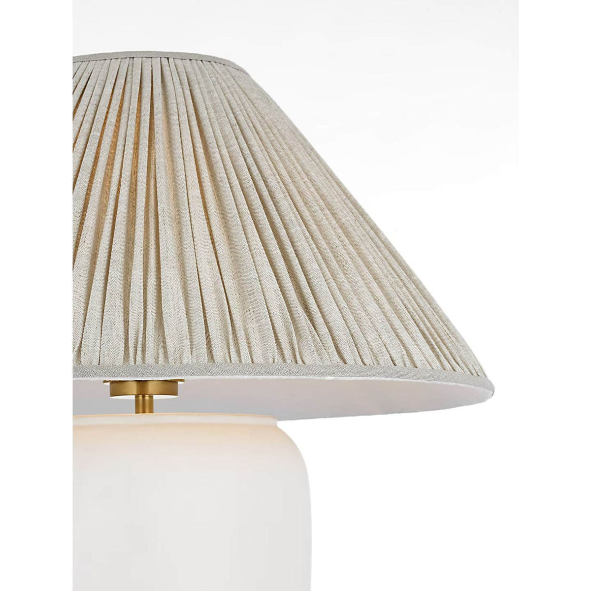 Chapman & Myers Anwen 23" Cordless Table Lamp in Chantilly with Natural Linen Pleated Shade W20.5" x H23"
