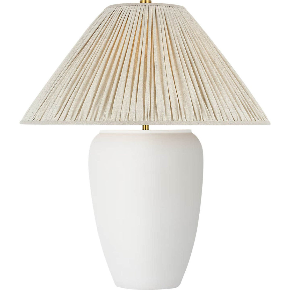 Chapman & Myers Anwen 23" Cordless Table Lamp in Chantilly with Natural Linen Pleated Shade W20.5" x H23"