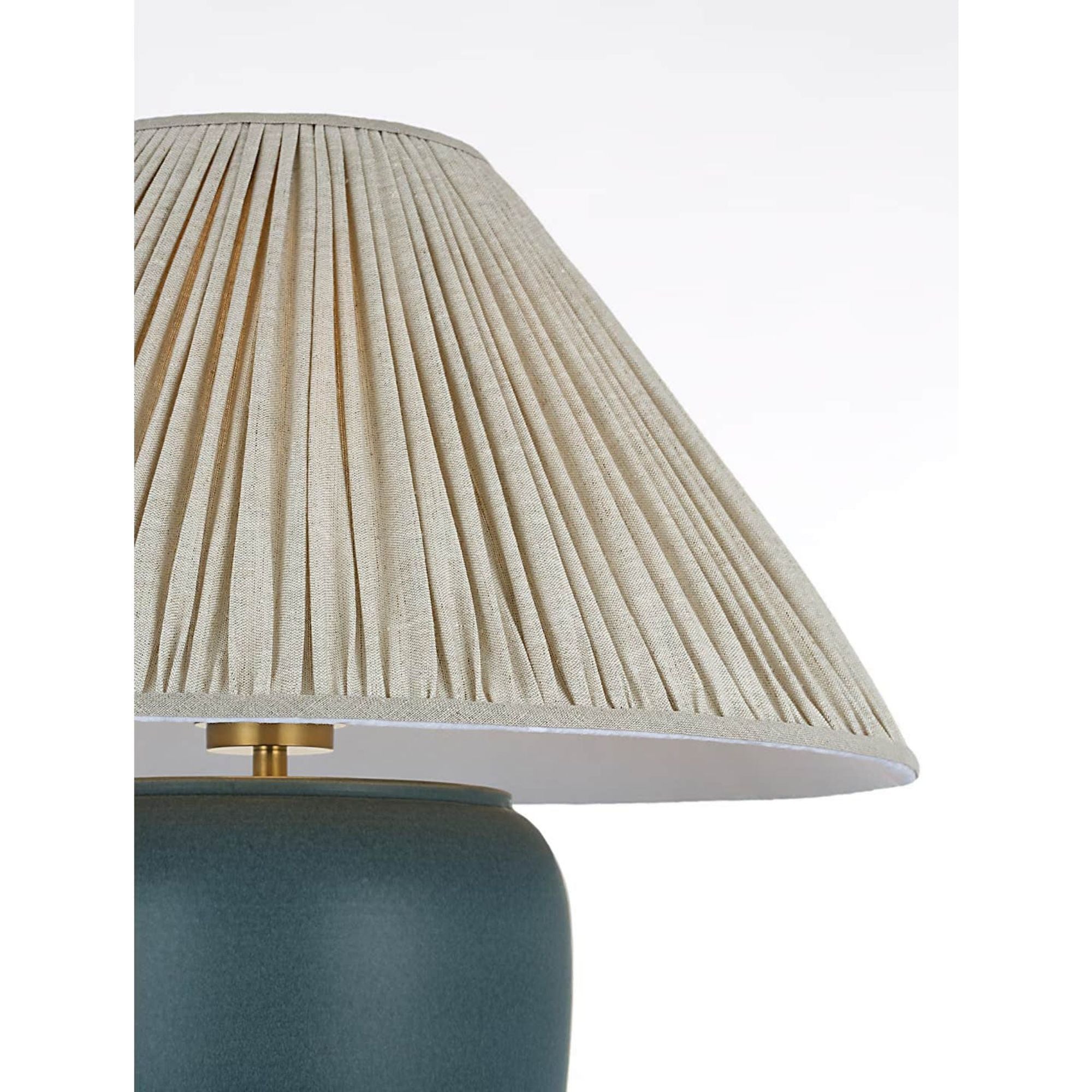 Chapman & Myers Anwen 23" Cordless Table Lamp in Indigo with Natural Linen Pleated Shade W20.5" x H23"