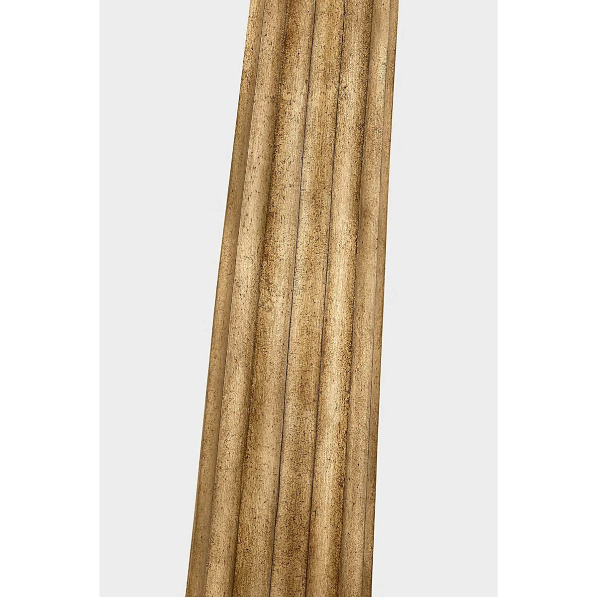 Chapman & Myers Fluted Spire Large Cordless Table Lamp in Gilded Iron with Linen Shade W17" x H32.25"