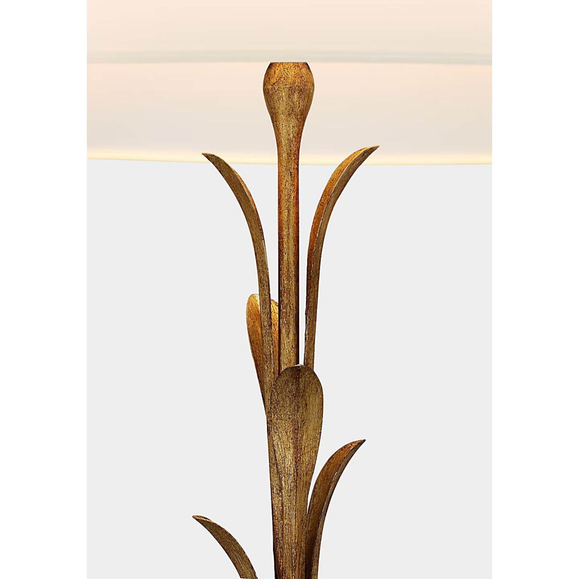 Chapman & Myers Provenz 62" Floor Lamp in French Gild with Linen Shade W28" x H62.25"