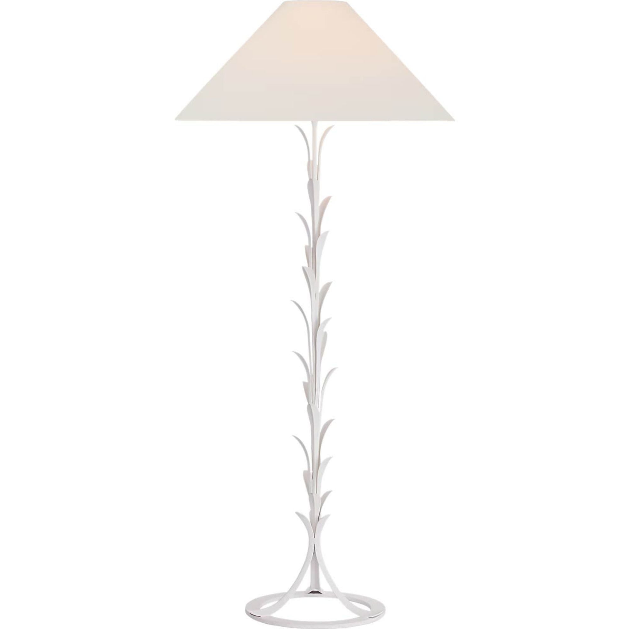 Chapman & Myers Provenz 62" Floor Lamp in Plaster White with Linen Shade W28" x H62.25"