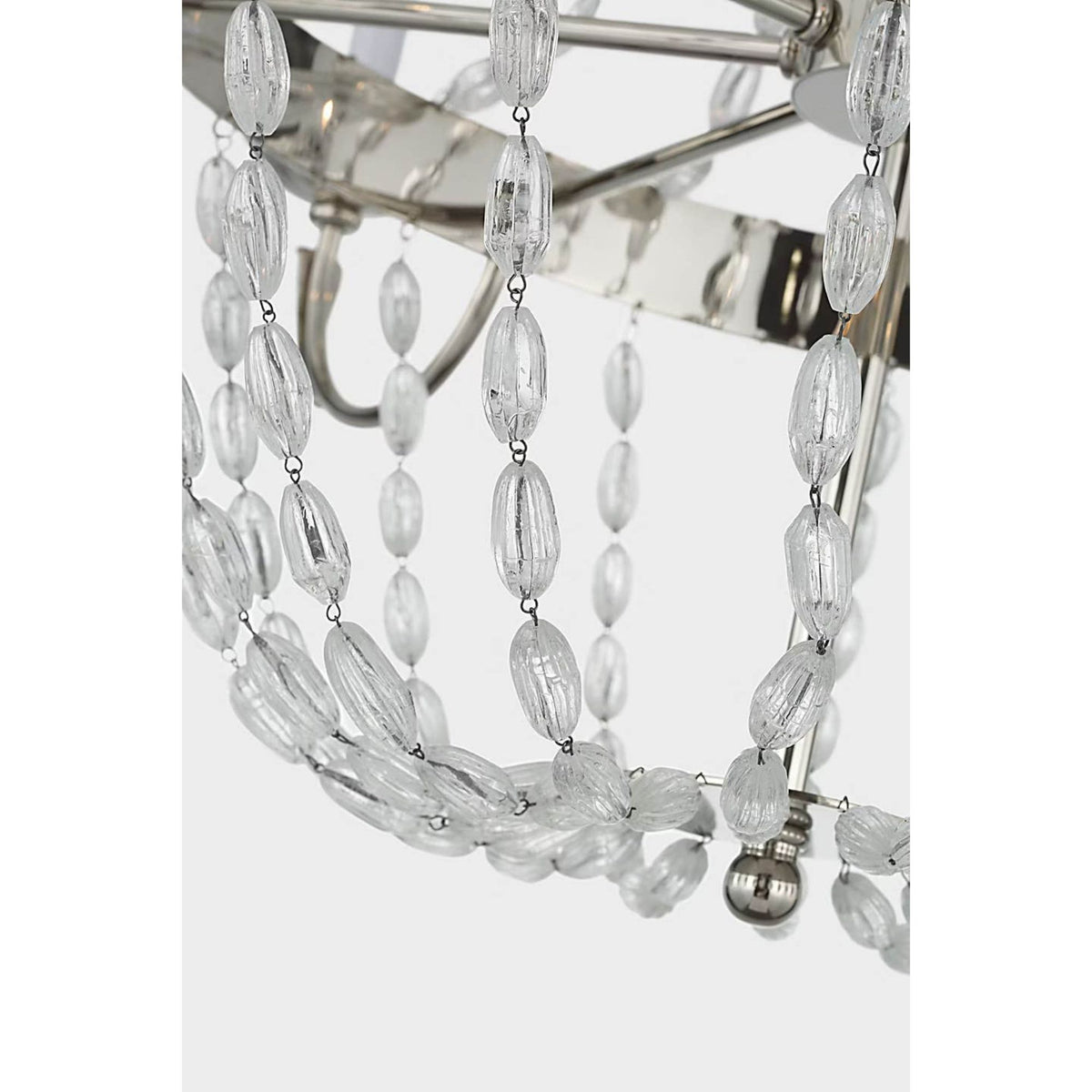 Chapman & Myers Paris Flea Market Large Chandelier in Polished Nickel with Seeded Glass W32.5" x H34"