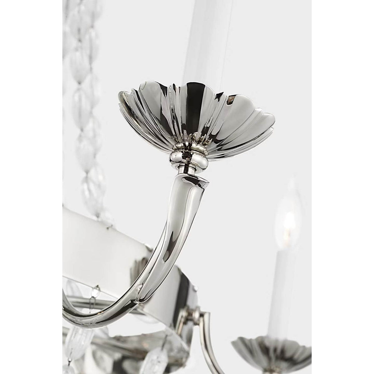 Chapman & Myers Paris Flea Market Large Chandelier in Polished Nickel with Seeded Glass W32.5" x H34"