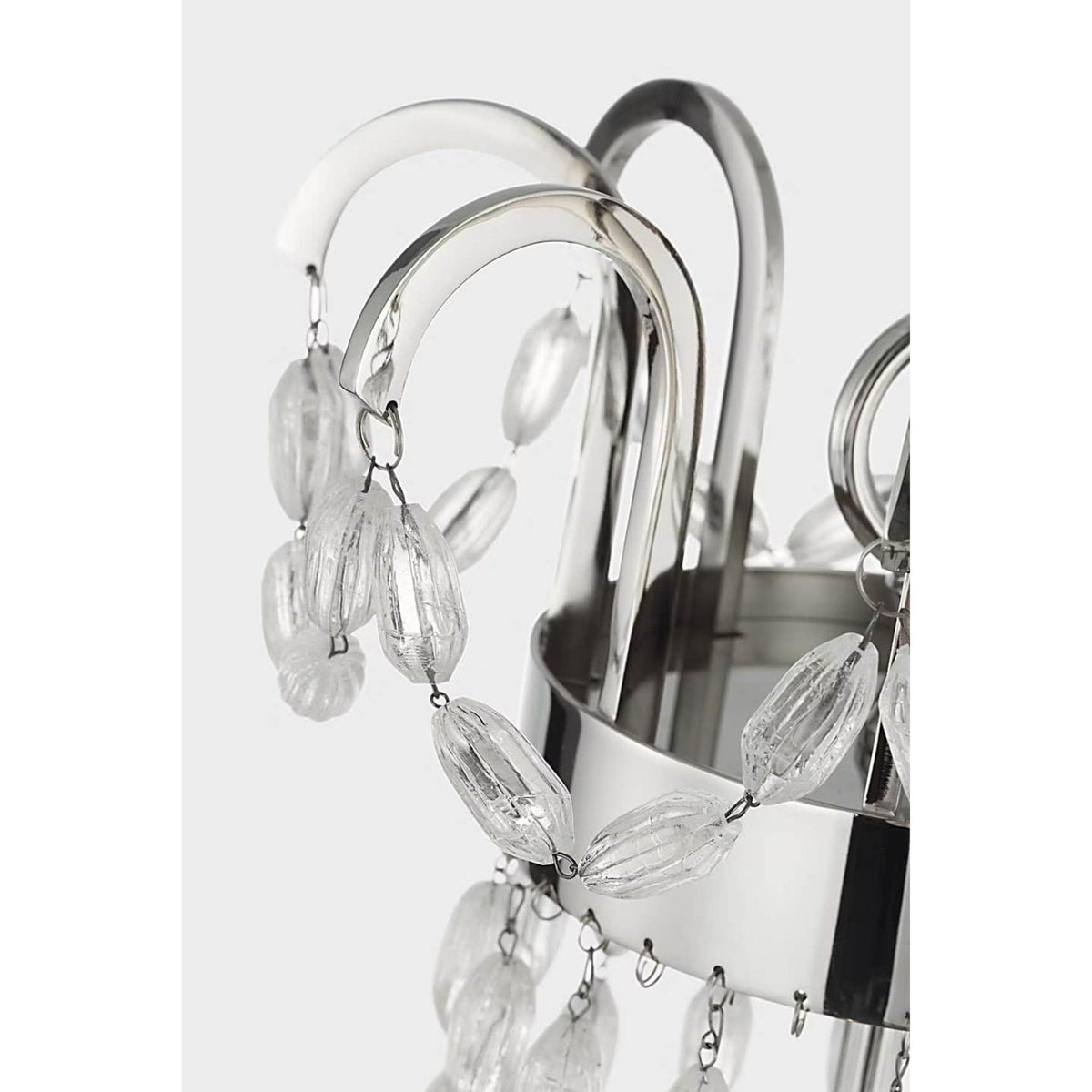 Chapman & Myers Paris Flea Market Large Chandelier in Polished Nickel with Seeded Glass W32.5" x H34"