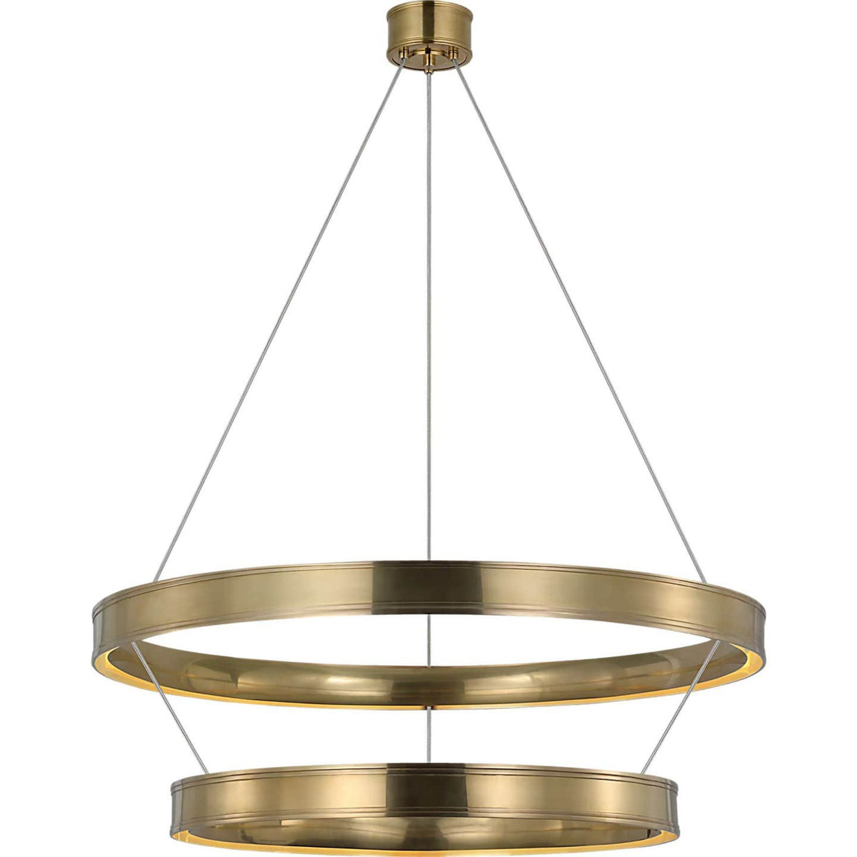 Chapman & Myers Connery 40" Two-Tier Ring Chandelier in Antique-Burnished Brass W40.5"