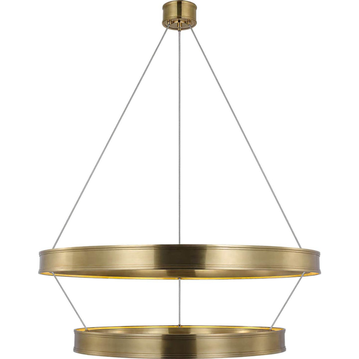 Chapman & Myers Connery 40" Two-Tier Ring Chandelier in Antique-Burnished Brass W40.5"