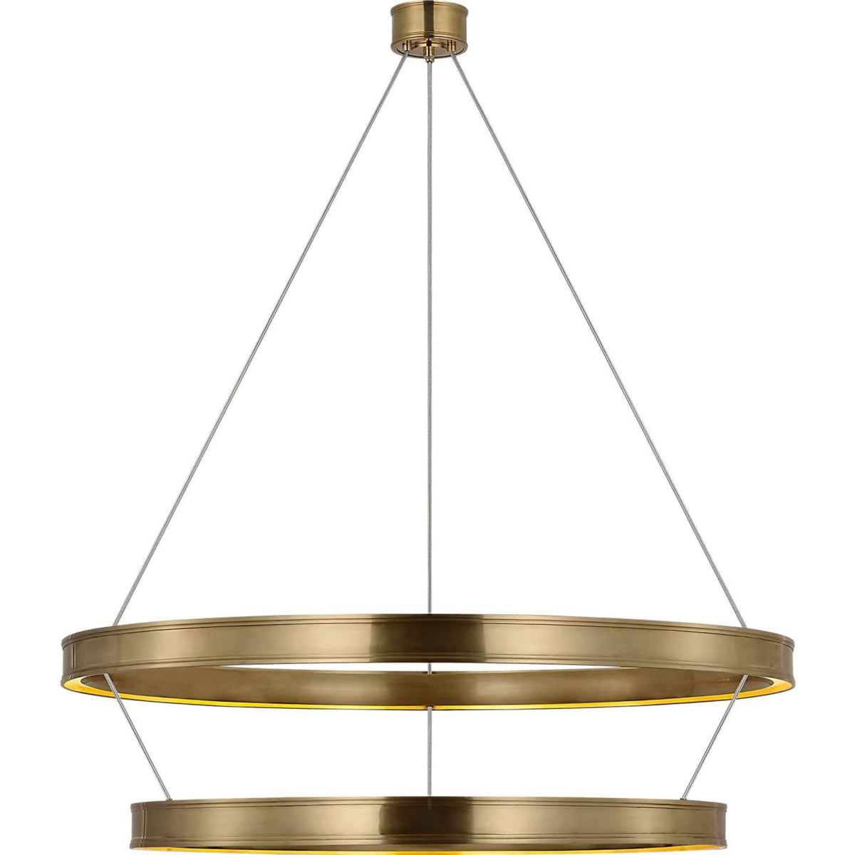 Chapman & Myers Connery 50" Two-Tier Ring Chandelier in Antique-Burnished Brass W50.25"