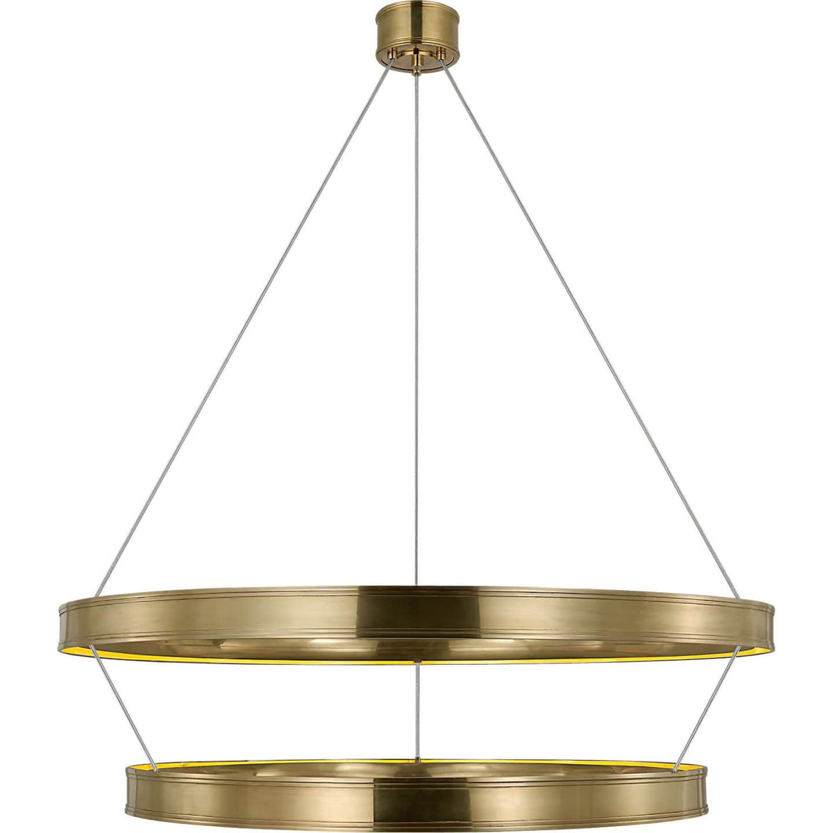 Chapman & Myers Connery 50" Two-Tier Ring Chandelier in Antique-Burnished Brass W50.25"