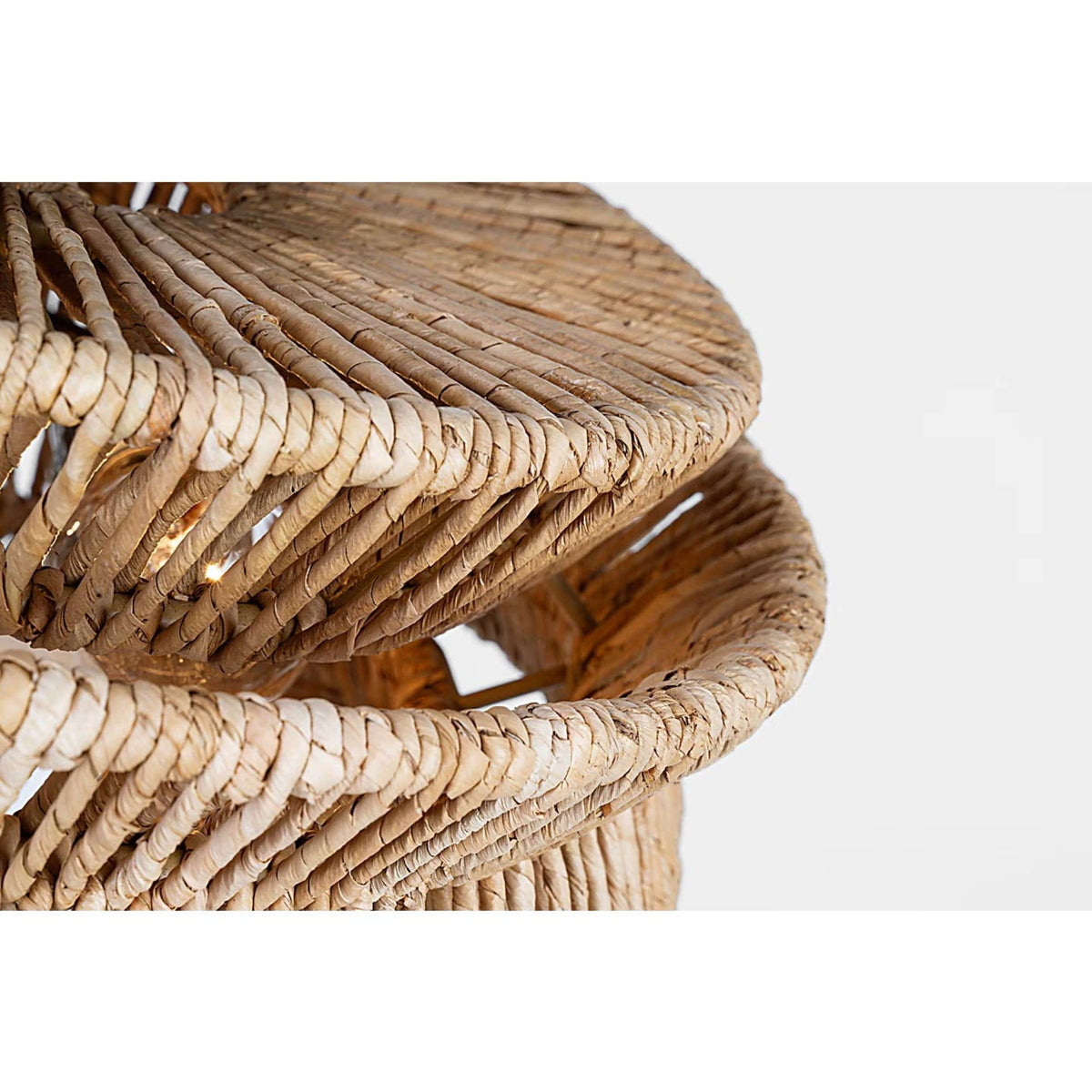 Chapman & Myers Antigua Large Drum Semi-Flush Mount in Bronze and Natural Abaca W16" x H8.25"