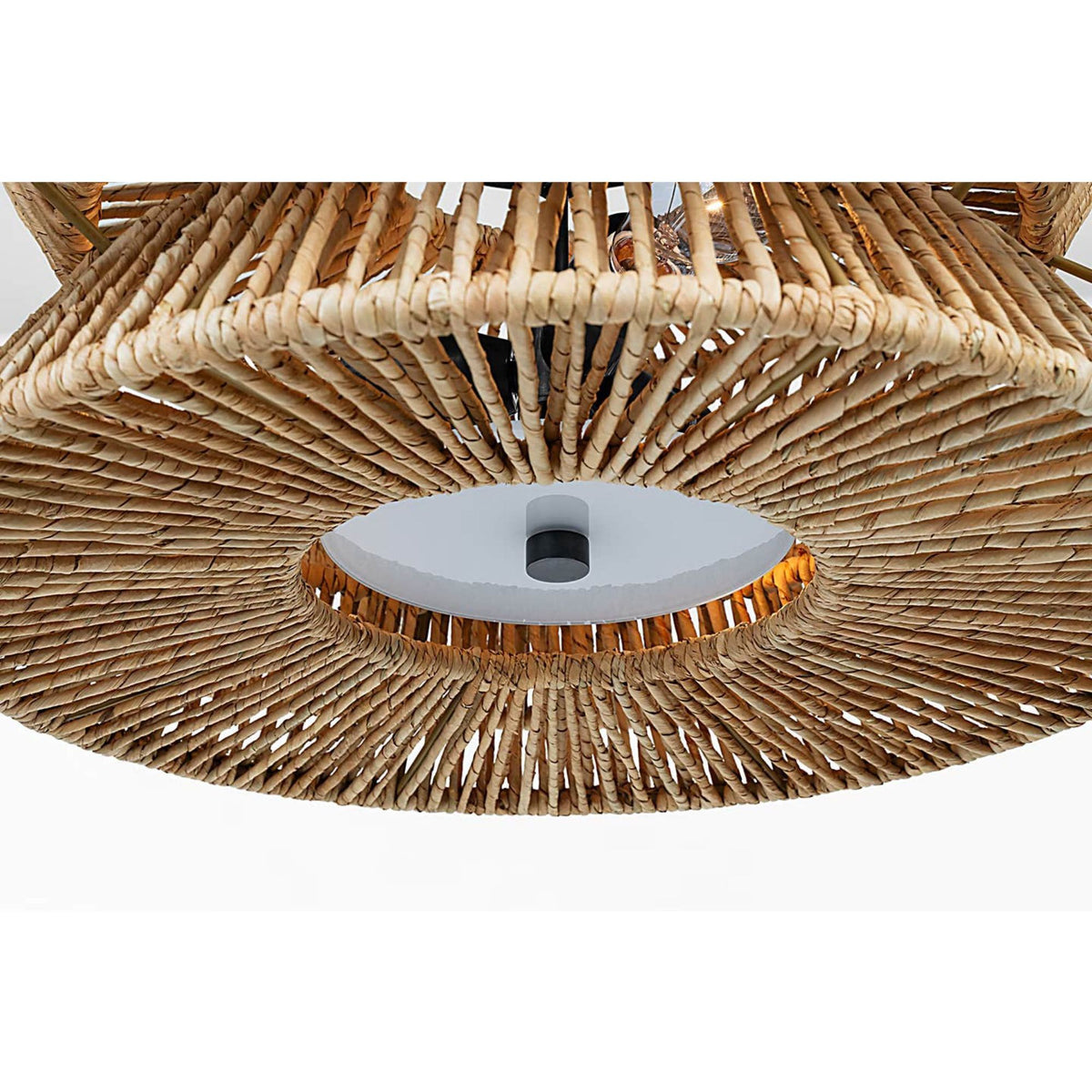Chapman & Myers Antigua XL Drum Semi-Flush Mount in Bronze and Natural Abaca W23.25" x H12"