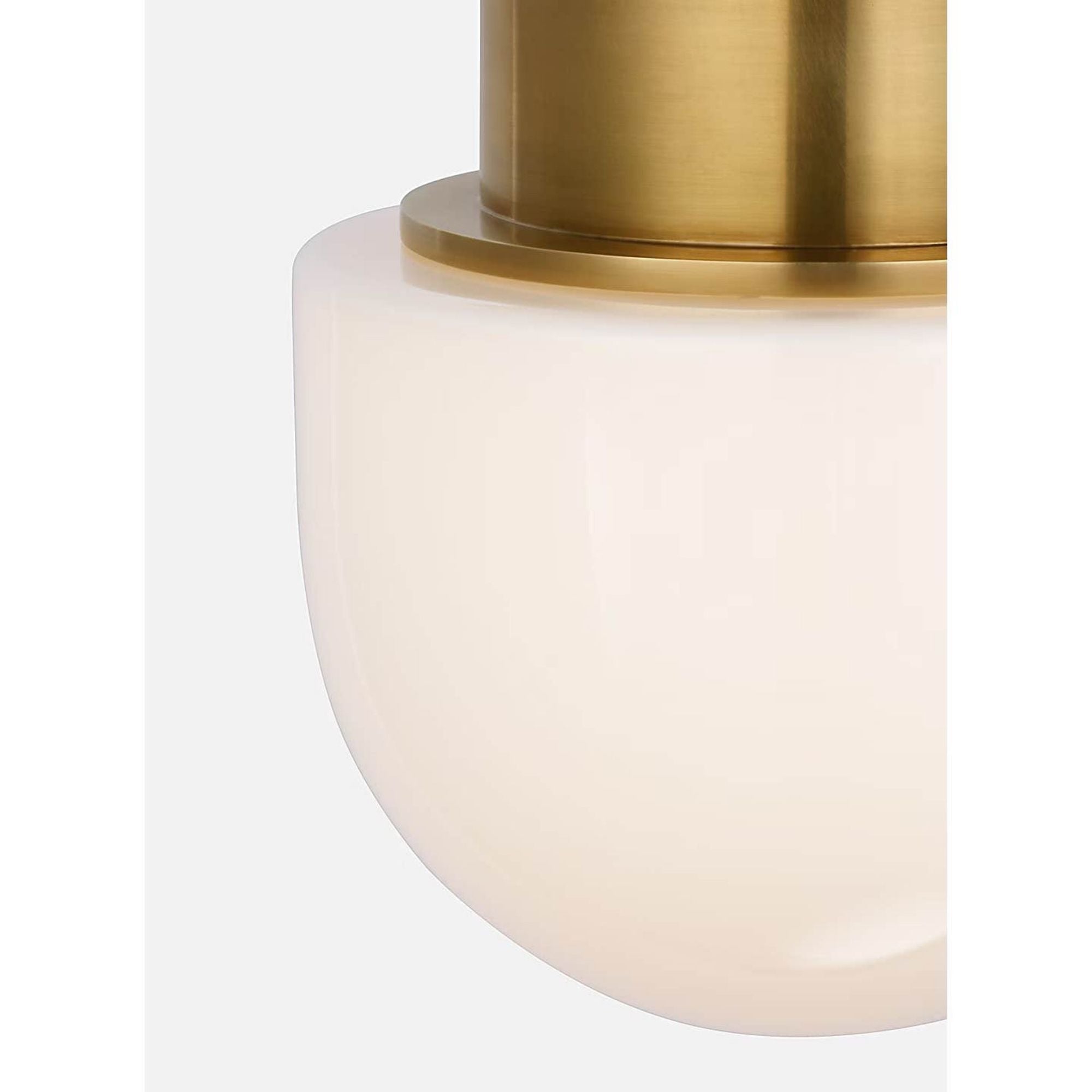 Chapman & Myers Callan 8" Flush Mount in Antique-Burnished Brass with White Glass Dome W8" x H9.5"
