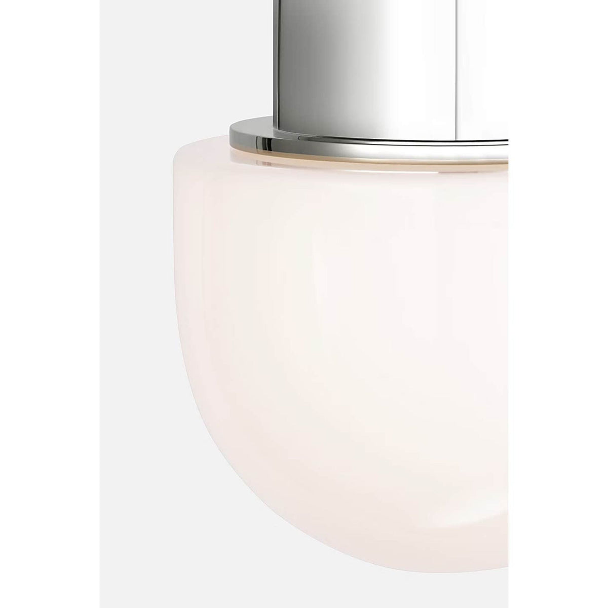 Chapman & Myers Callan 8" Flush Mount in Polished Nickel with White Glass Dome W8" x H9.5"