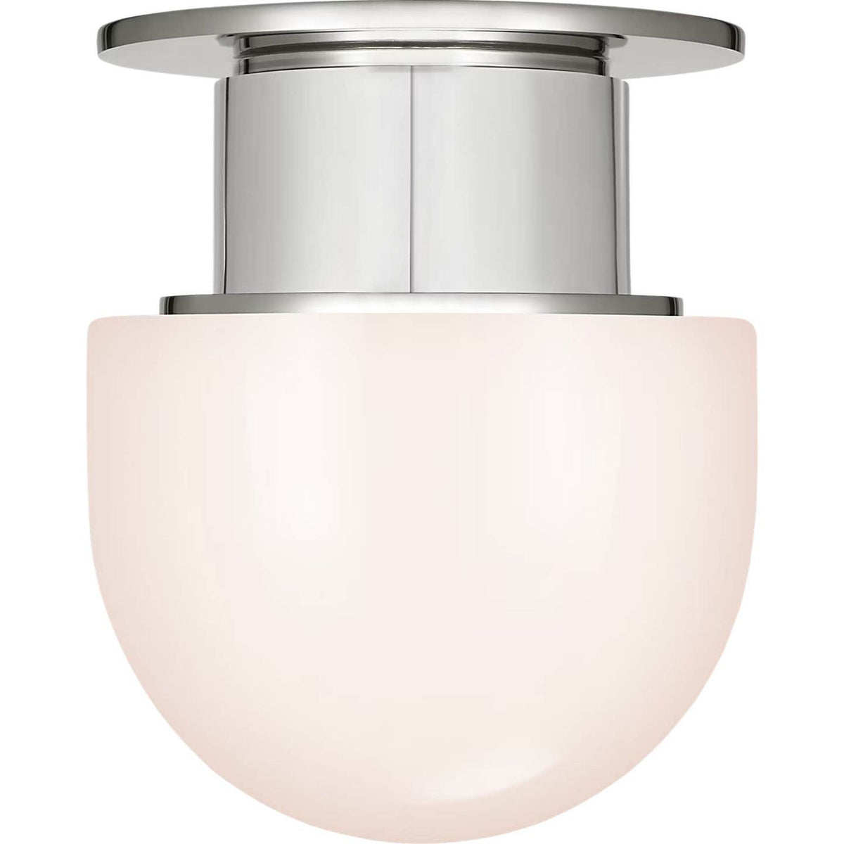 Chapman & Myers Callan 8" Flush Mount in Polished Nickel with White Glass Dome W8" x H9.5"