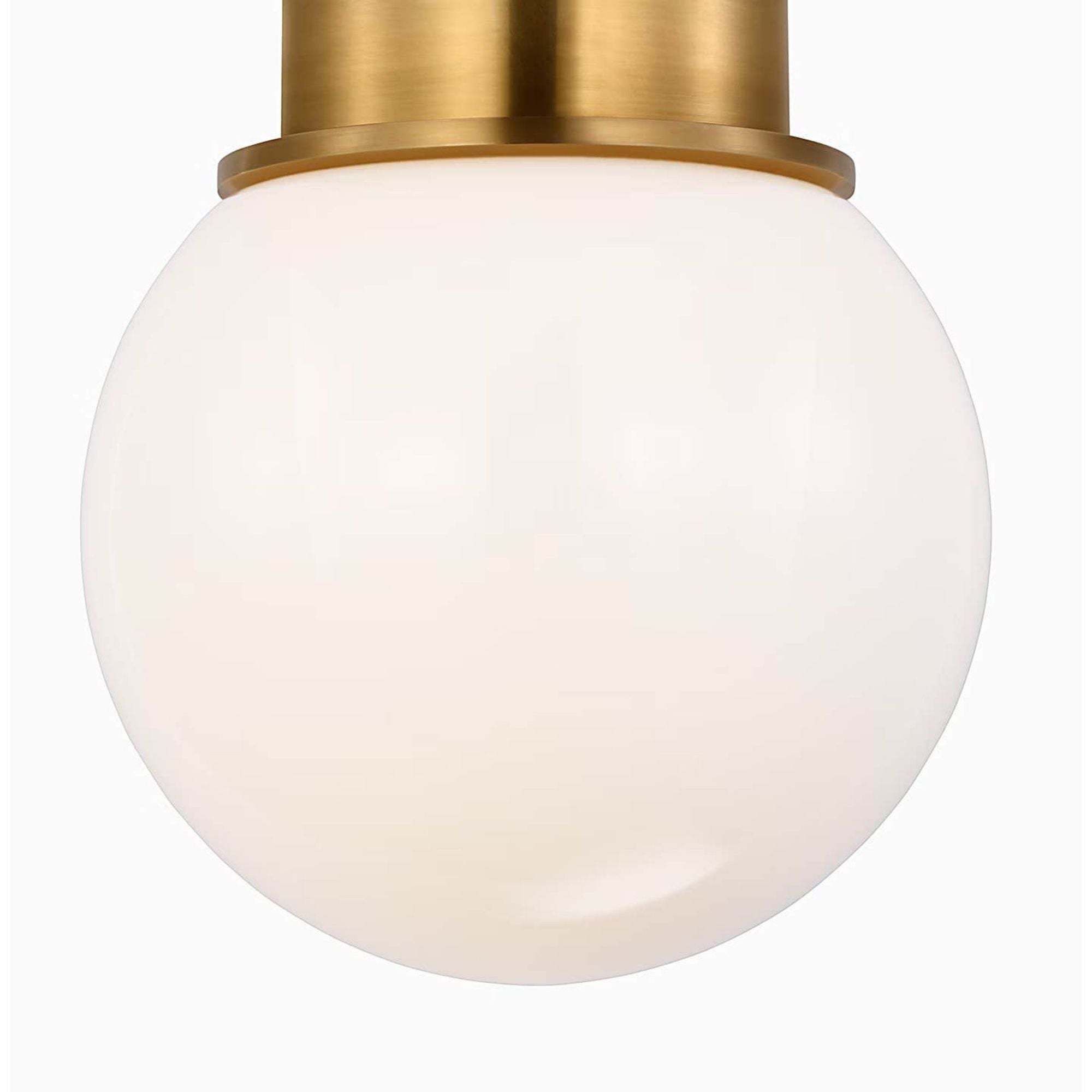 Chapman & Myers Callan 9" Flush Mount in Antique-Burnished Brass with White Glass Globe W9" x H11"