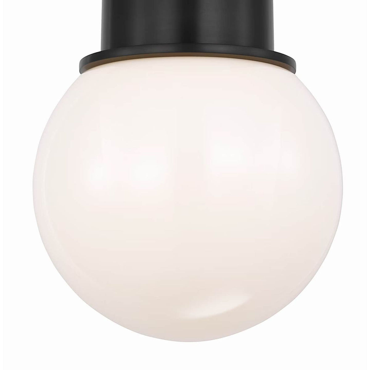Chapman & Myers Callan 9" Flush Mount in Bronze with White Glass Globe W9" x H11"