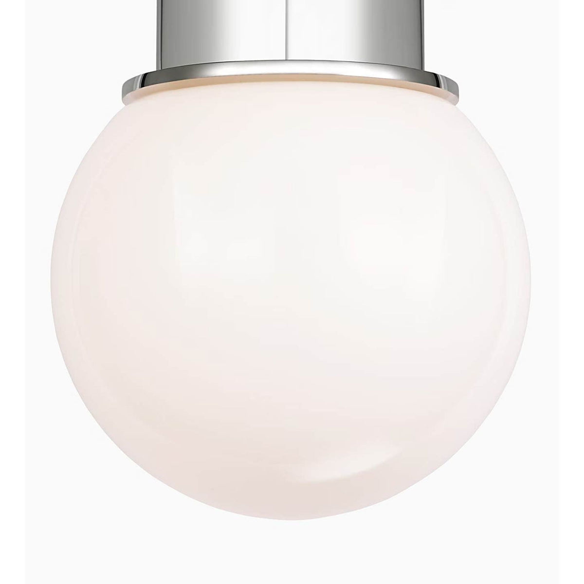Chapman & Myers Callan 9" Flush Mount in Polished Nickel with White Glass Globe W9" x H11"