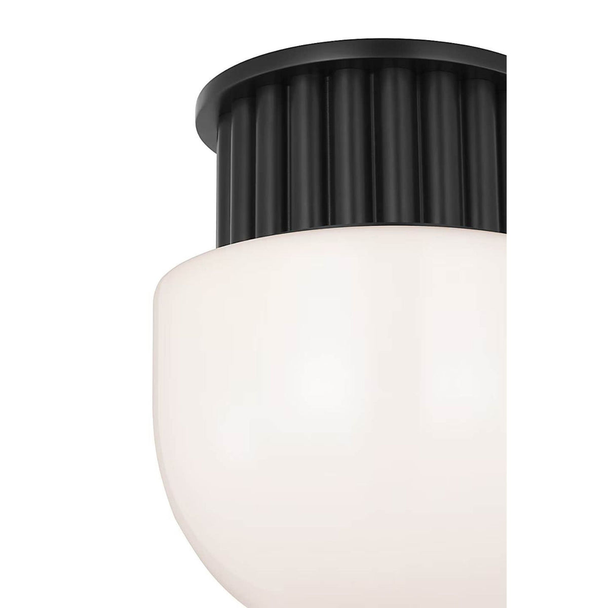 Chapman & Myers Nolan 8" Flush Mount in Bronze with White Glass Dome W8" x H9.5"
