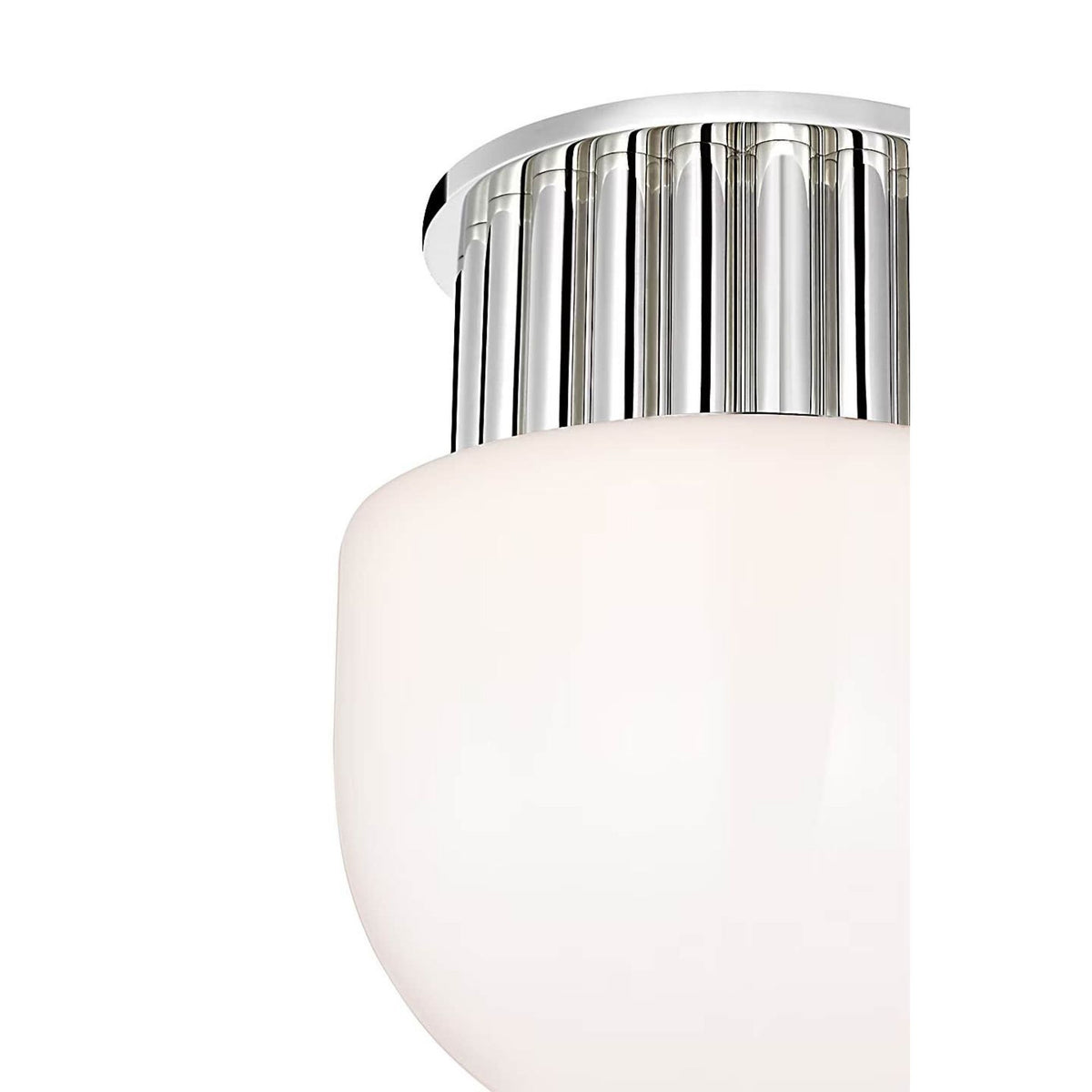 Chapman & Myers Nolan 8" Flush Mount in Polished Nickel with White Glass Dome W8" x H9.5"