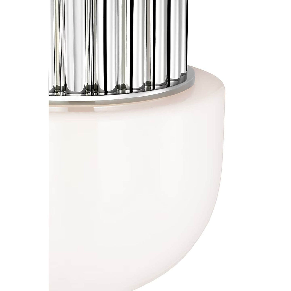 Chapman & Myers Nolan 8" Flush Mount in Polished Nickel with White Glass Dome W8" x H9.5"
