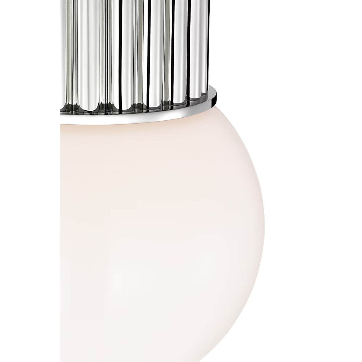 Chapman & Myers Nolan 9" Flush Mount in Polished Nickel with White Glass Globe W9" x H11"