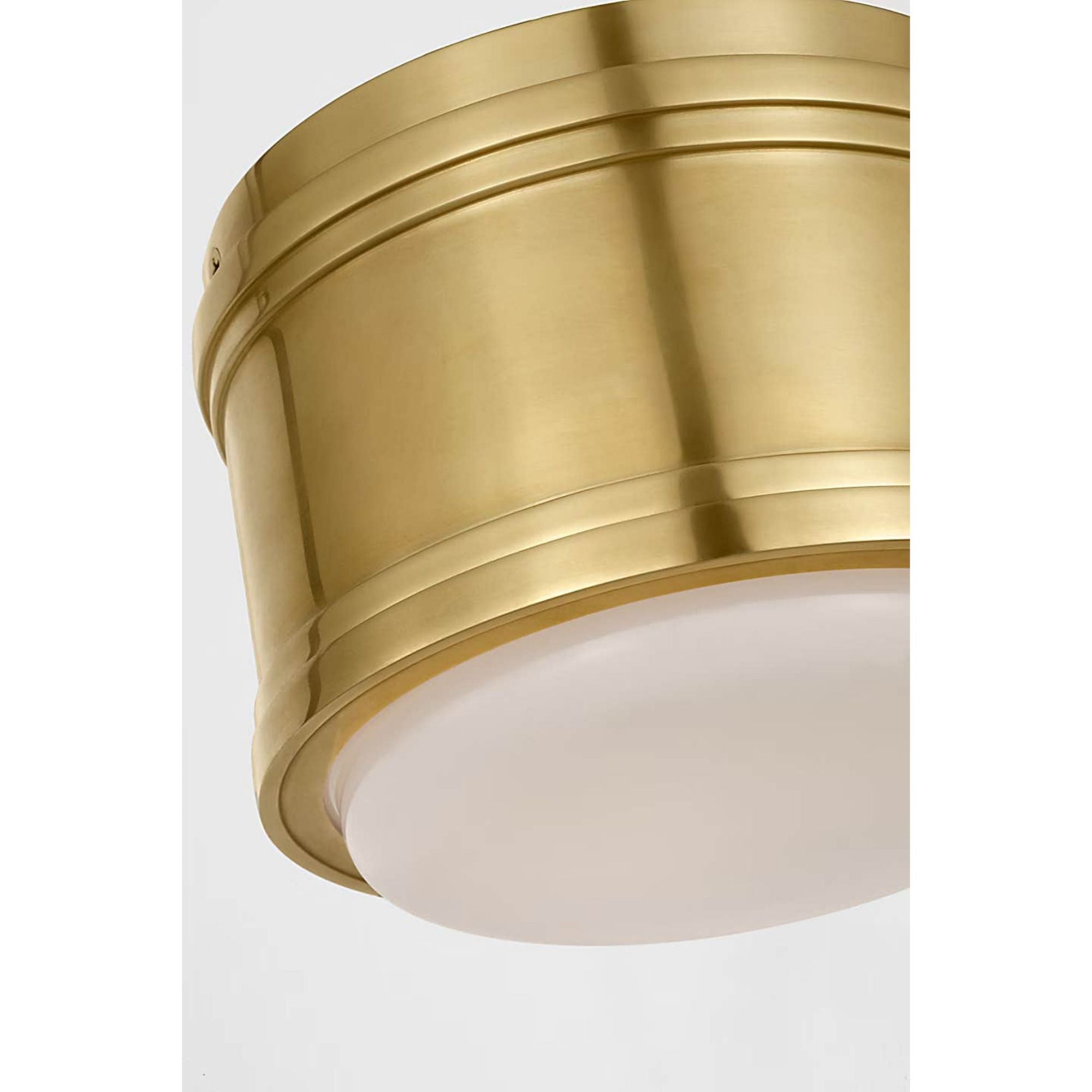 Chapman & Myers Marden 6" Flush Mount in Antique-Burnished Brass with White Glass W5.5" x H4.25"