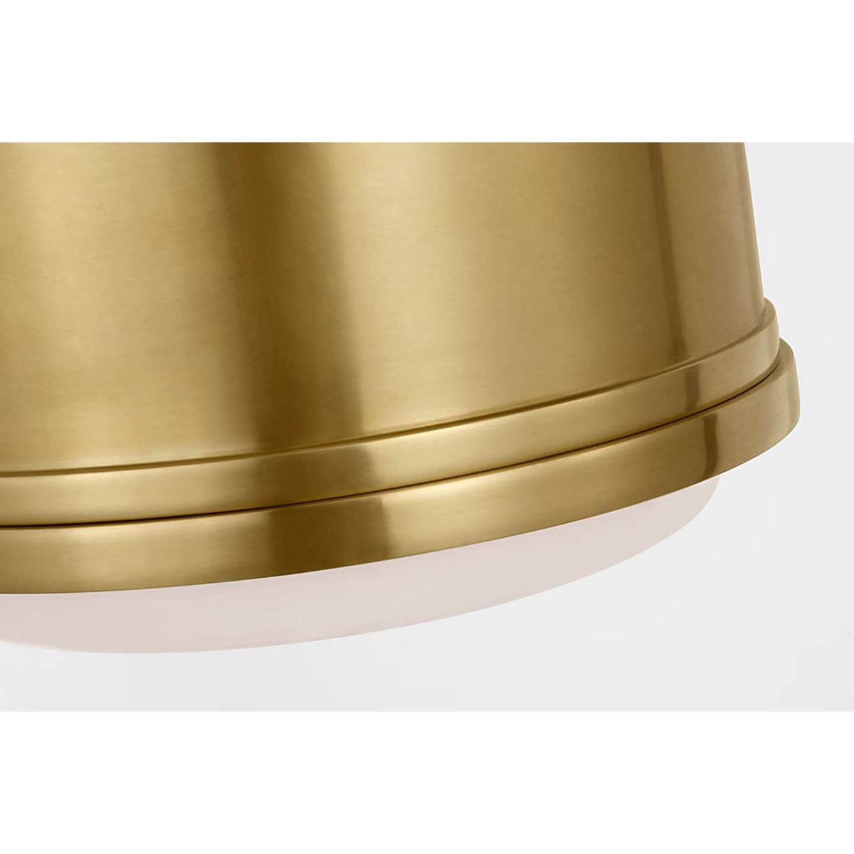 Chapman & Myers Marden 6" Flush Mount in Antique-Burnished Brass with White Glass W5.5" x H4.25"
