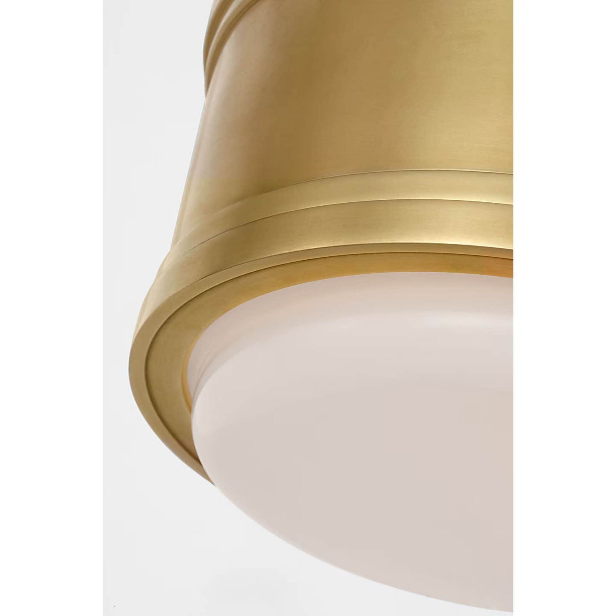 Chapman & Myers Marden 6" Flush Mount in Antique-Burnished Brass with White Glass W5.5" x H4.25"