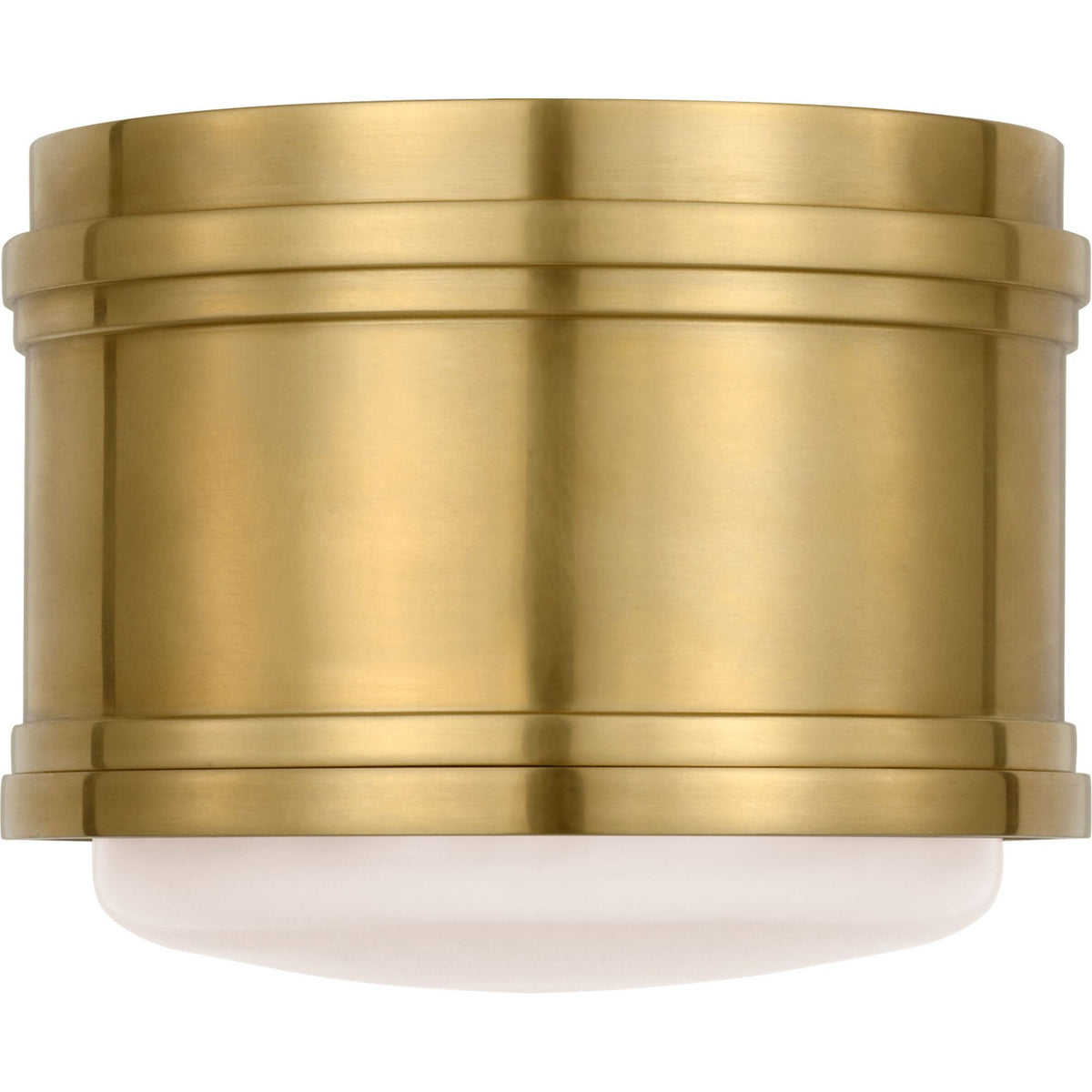 Chapman & Myers Marden 6" Flush Mount in Antique-Burnished Brass with White Glass W5.5" x H4.25"